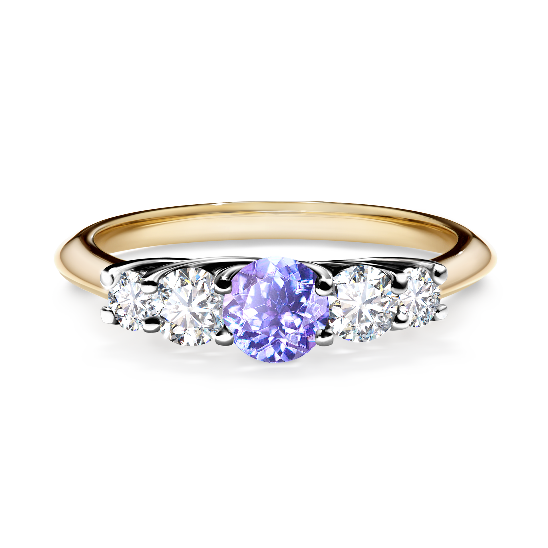 Pierścionek zaręczynowy My Darling z żółtego złota z tanzanitem 0,53CT