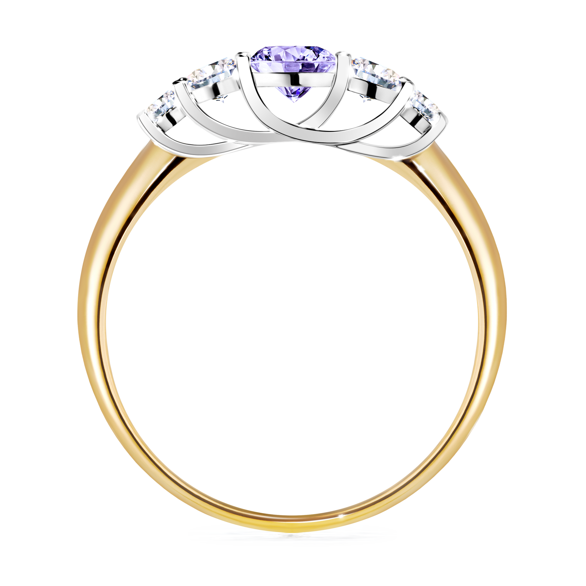 Pierścionek zaręczynowy My Darling z żółtego złota z tanzanitem 0,53CT