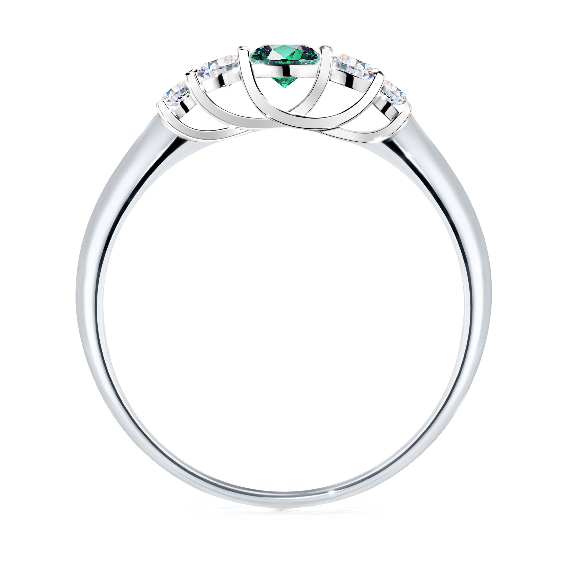 Pierścionek zaręczynowy My Darling z białego złota ze szmaragdem 0,22CT