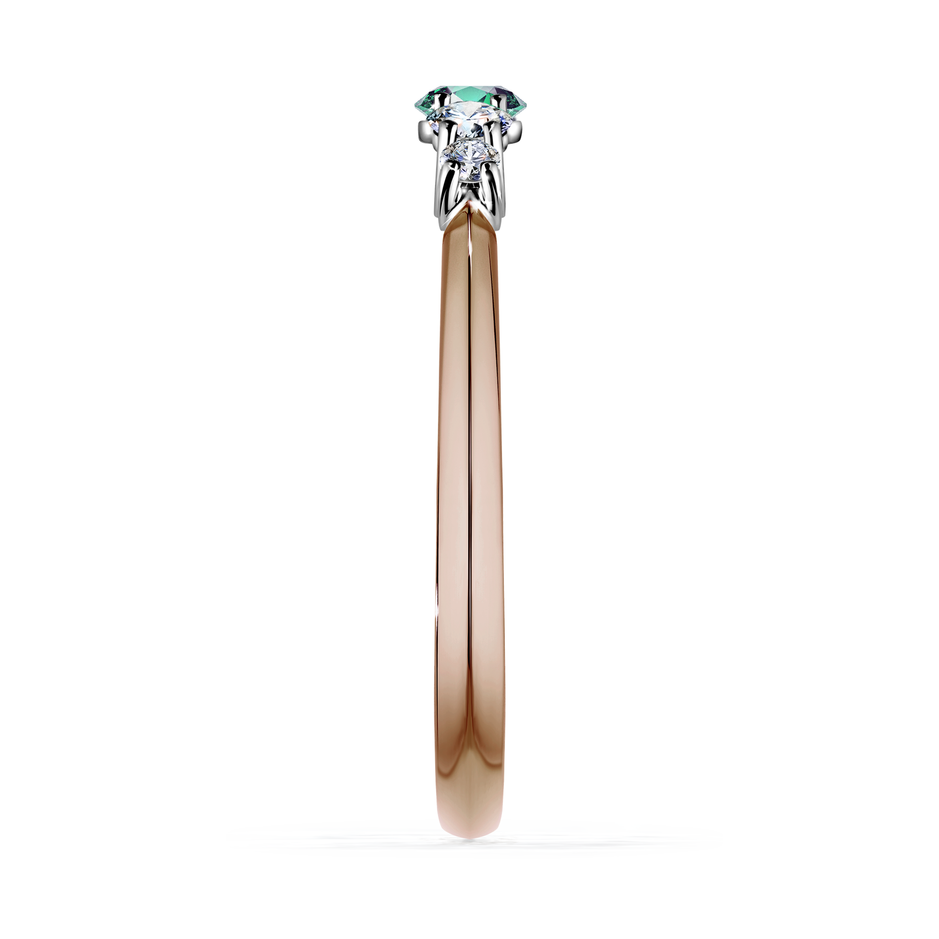 Pierścionek zaręczynowy My Darling z różowego złota ze szmaragdem 0,22CT