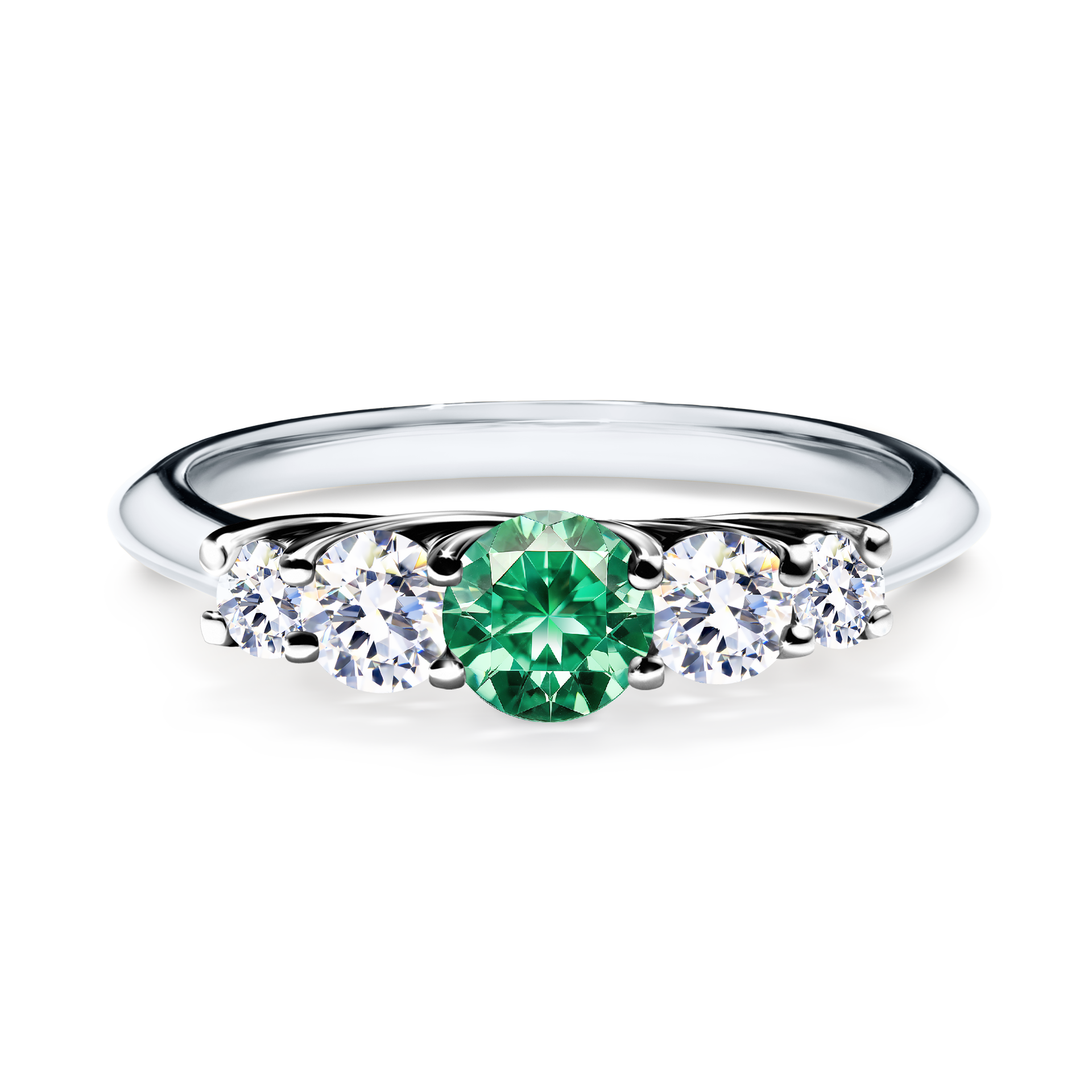 Pierścionek zaręczynowy My Darling z białego złota ze szmaragdem 0,53CT