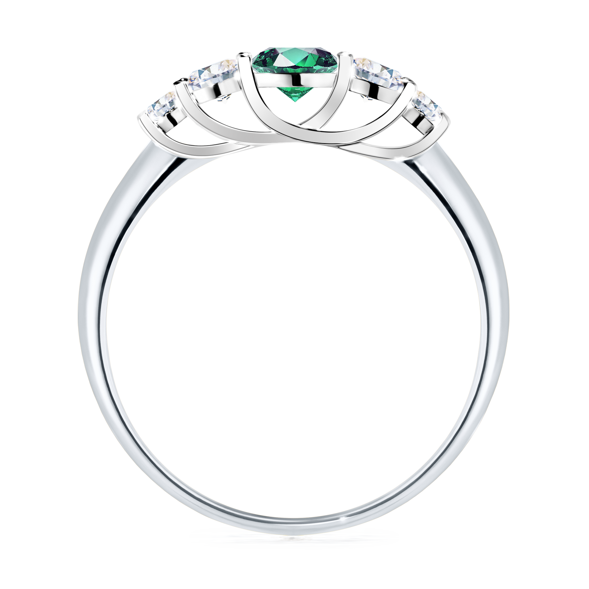 Pierścionek zaręczynowy My Darling z białego złota ze szmaragdem 0,53CT