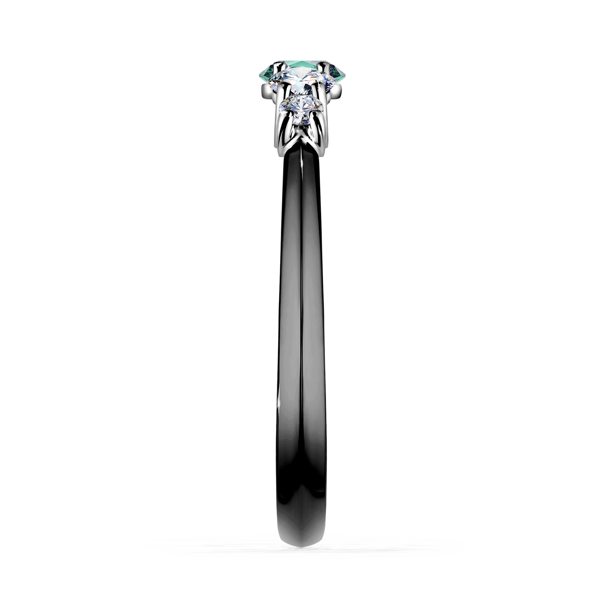 Pierścionek zaręczynowy My Darling z czarnego złota ze szmaragdem 0,53CT