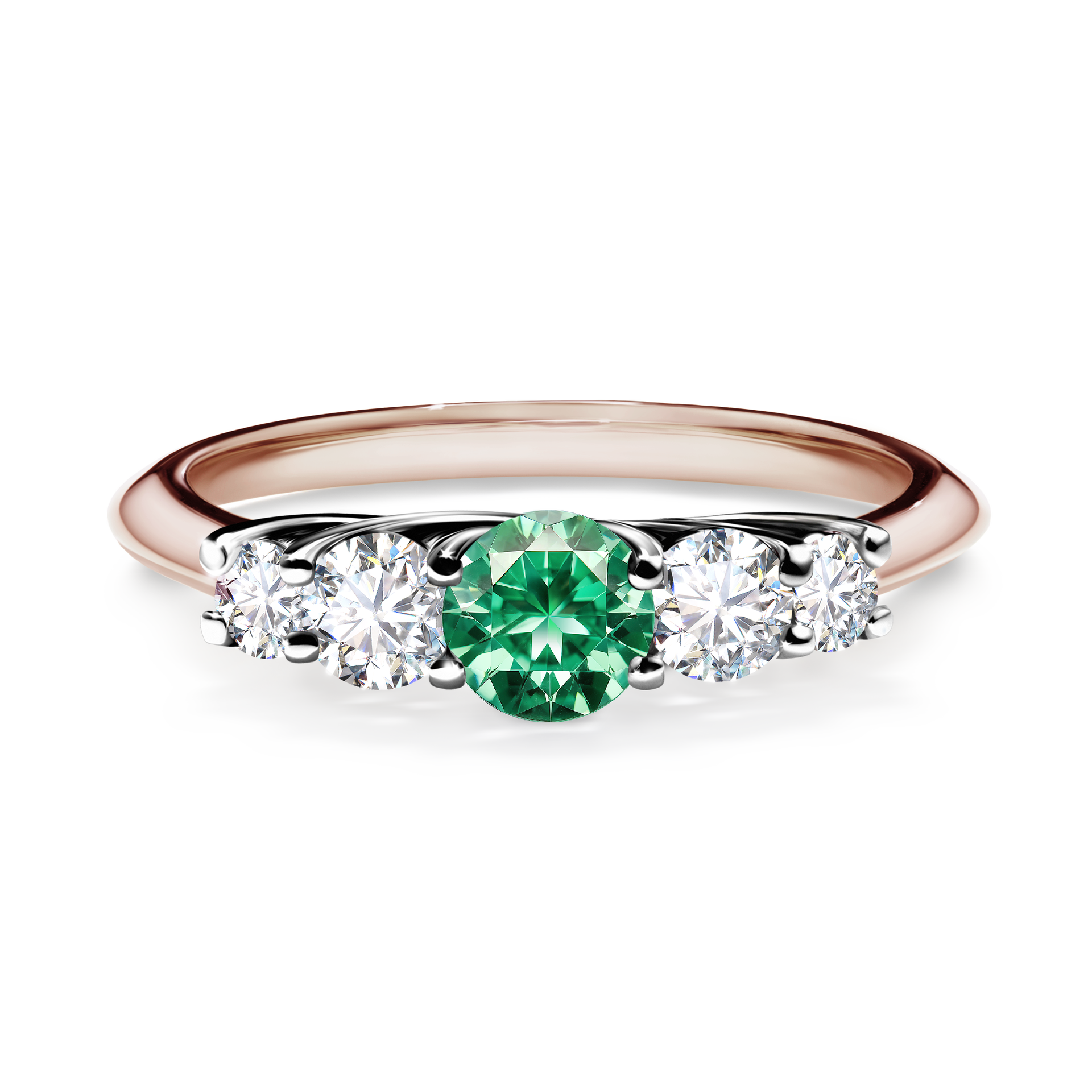 Pierścionek zaręczynowy My Darling z różowego złota ze szmaragdem 0,53CT