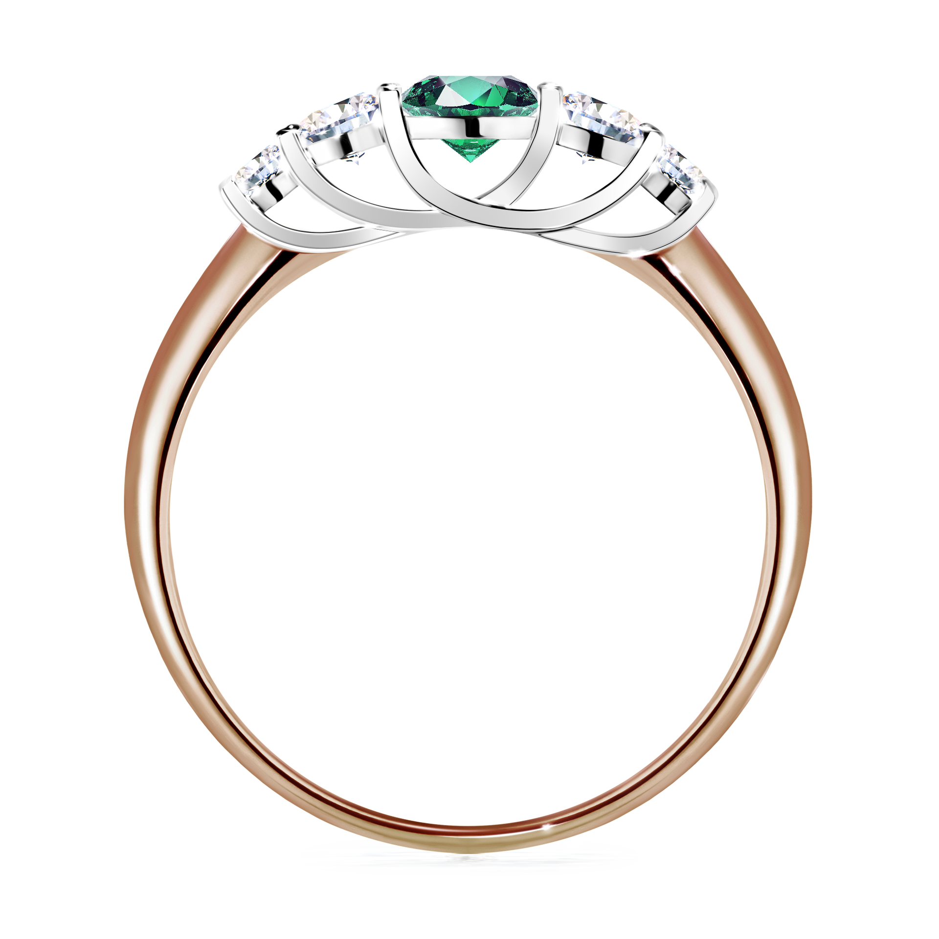 Pierścionek zaręczynowy My Darling z różowego złota ze szmaragdem 0,53CT