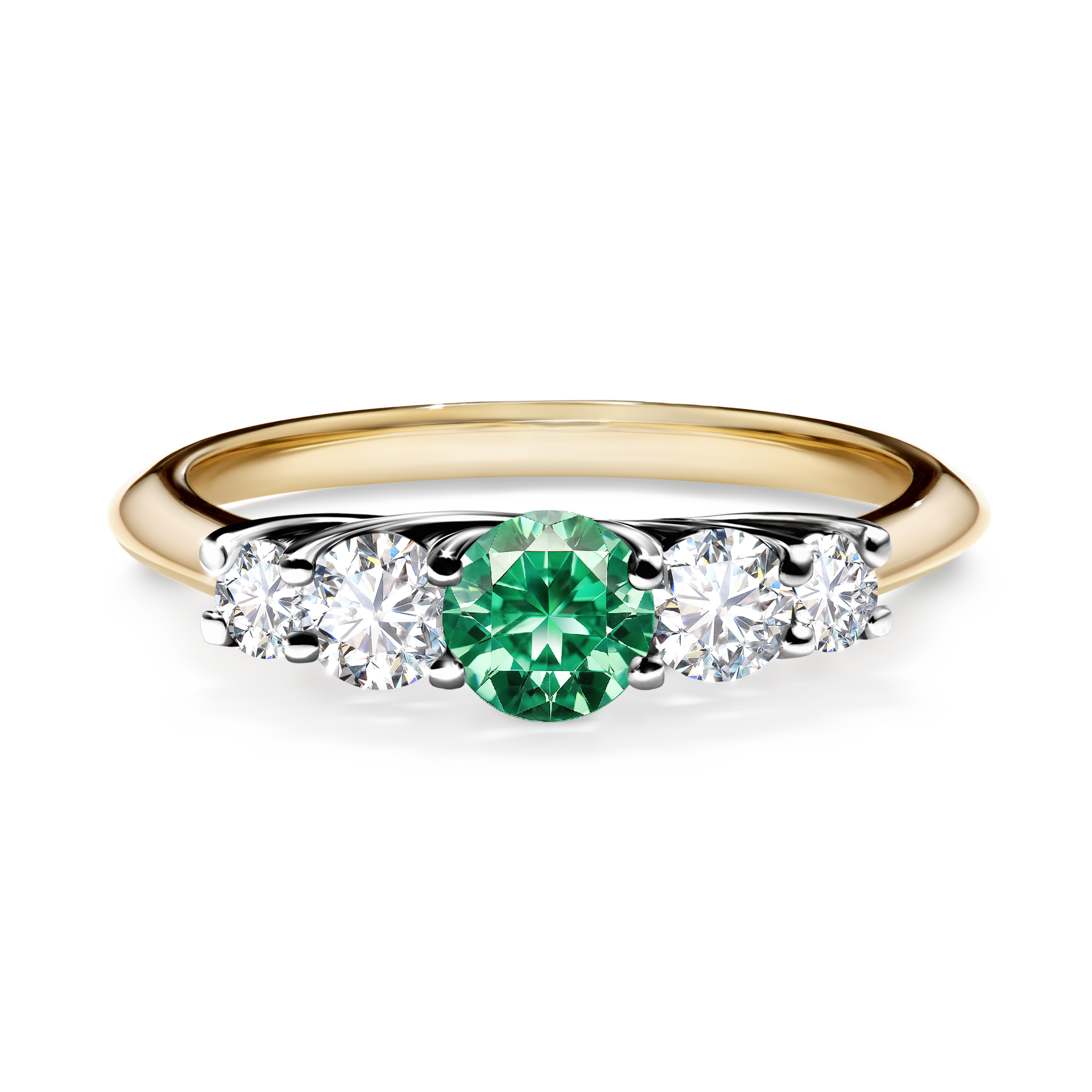 Pierścionek zaręczynowy My Darling z żółtego złota ze szmaragdem 0,53CT