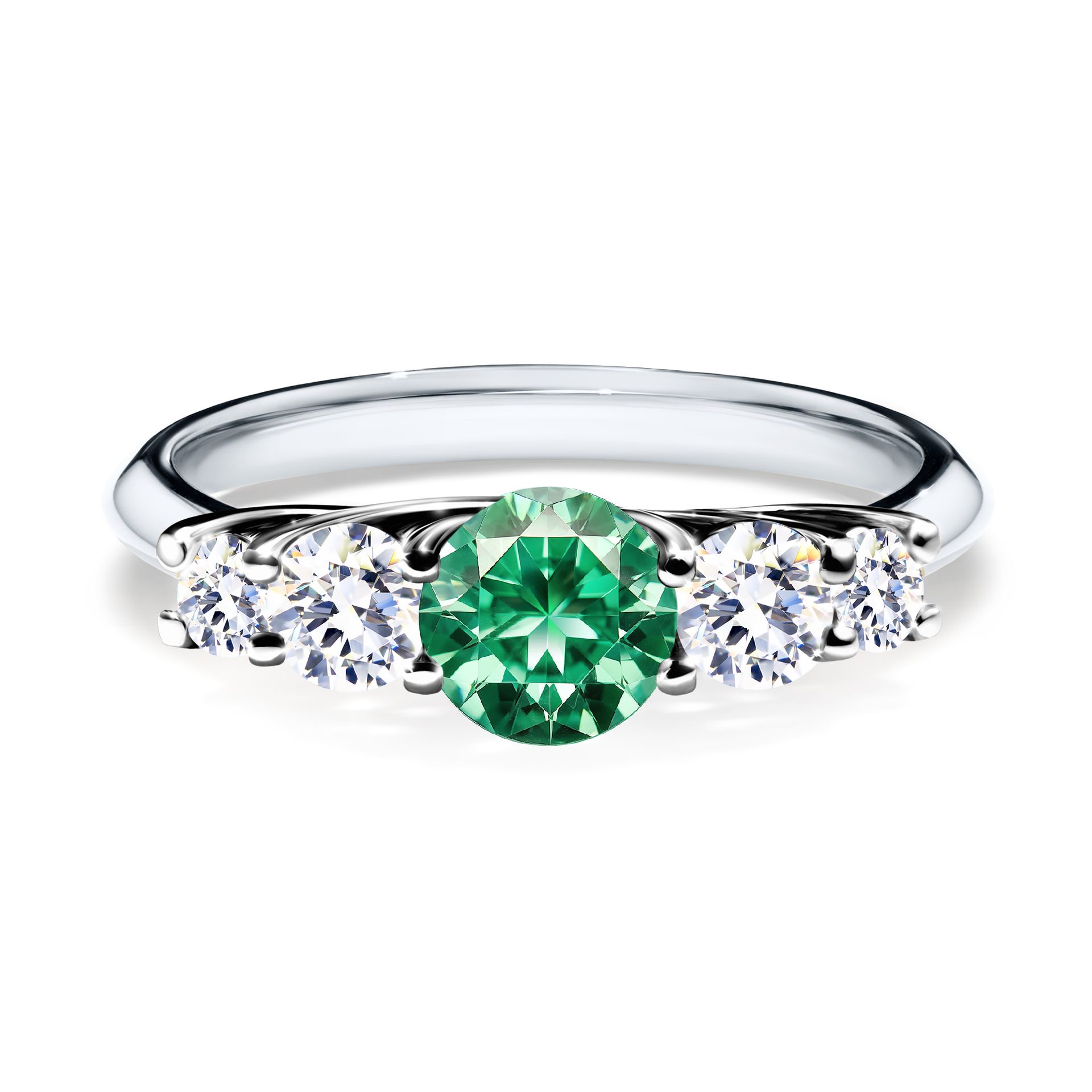 Pierścionek zaręczynowy My Darling z białego złota ze szmaragdem 0,96CT