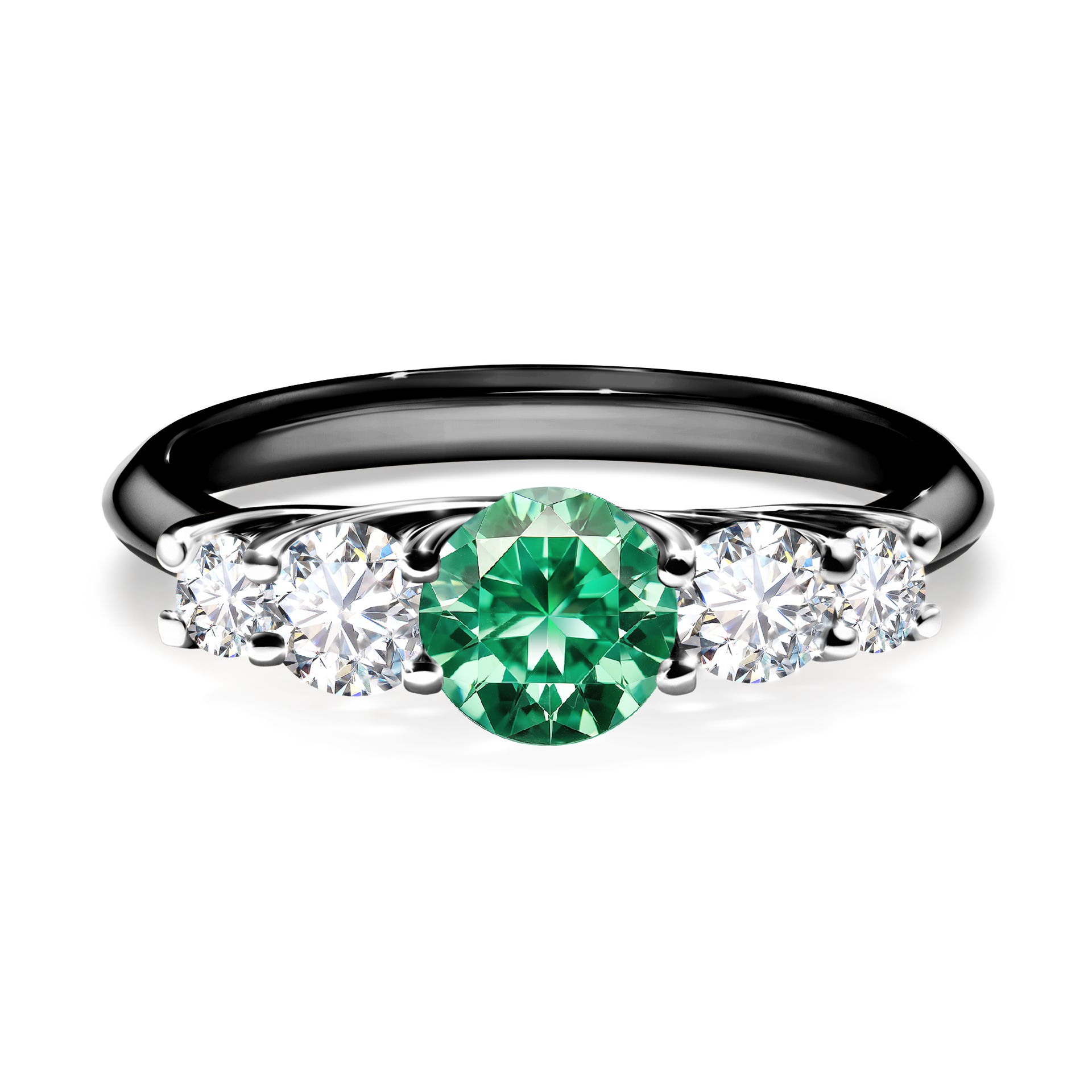 Pierścionek zaręczynowy My Darling z czarnego złota ze szmaragdem 0,96CT
