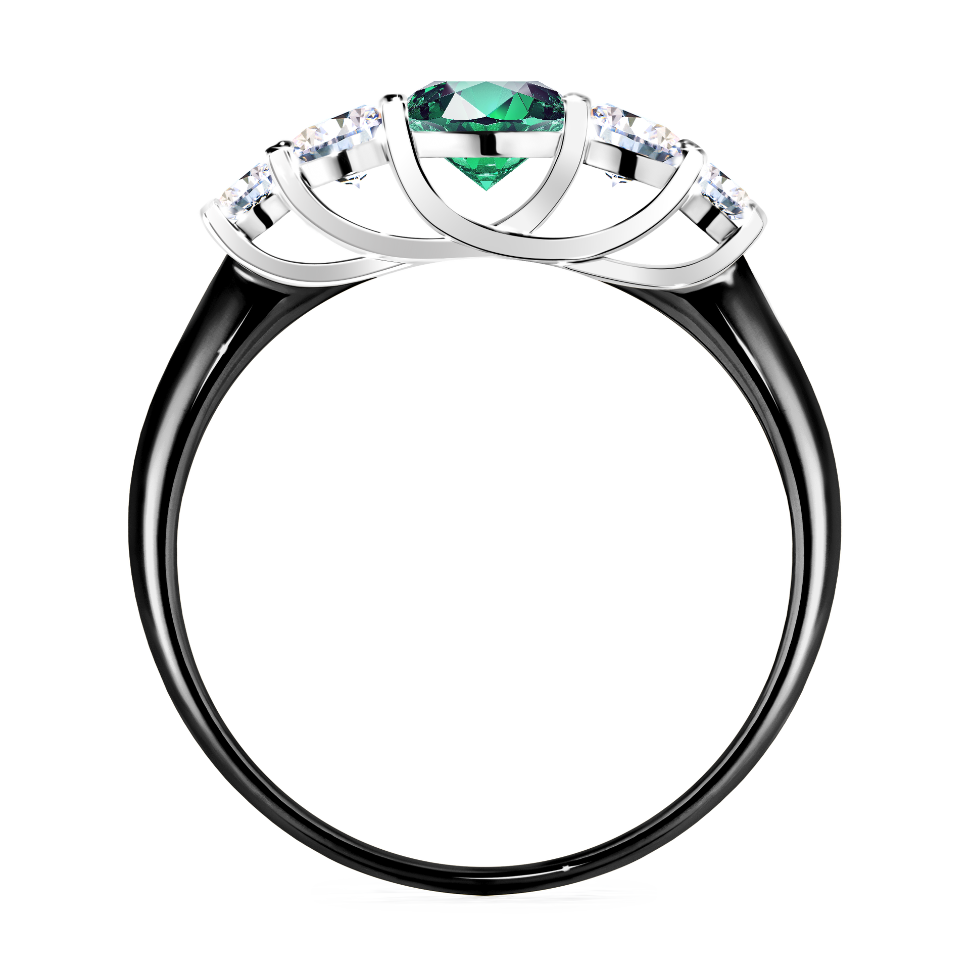 Pierścionek zaręczynowy My Darling z czarnego złota ze szmaragdem 0,96CT
