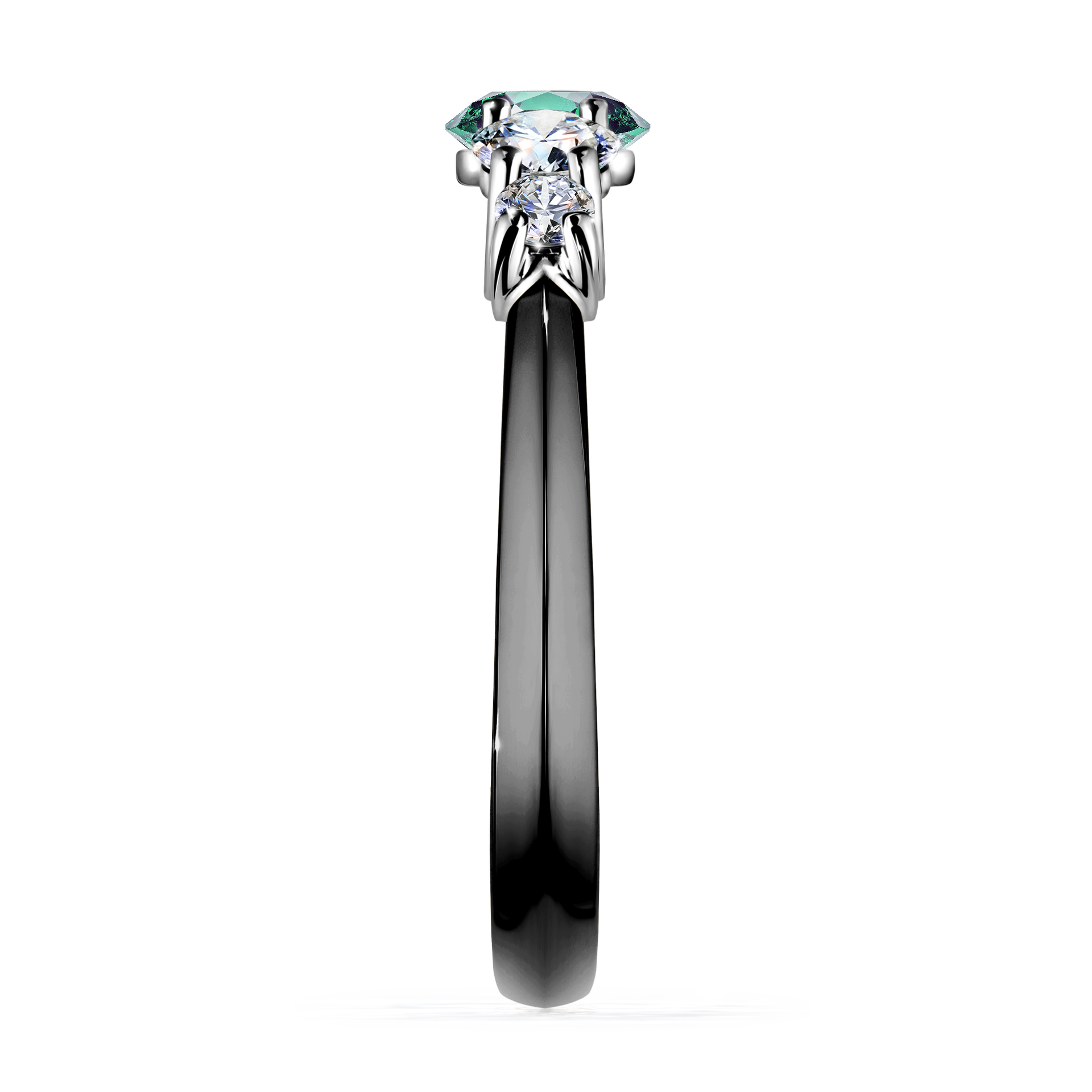 Pierścionek zaręczynowy My Darling z czarnego złota ze szmaragdem 0,96CT