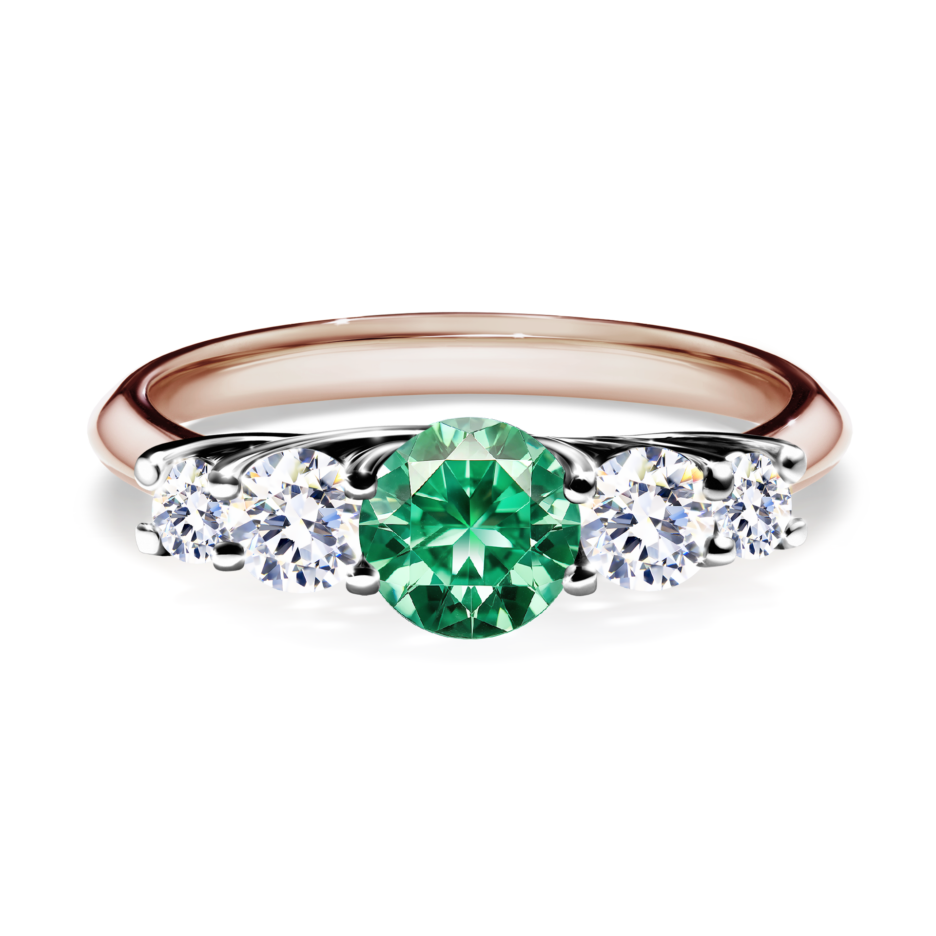 Pierścionek zaręczynowy My Darling z różowego złota ze szmaragdem 0,96CT