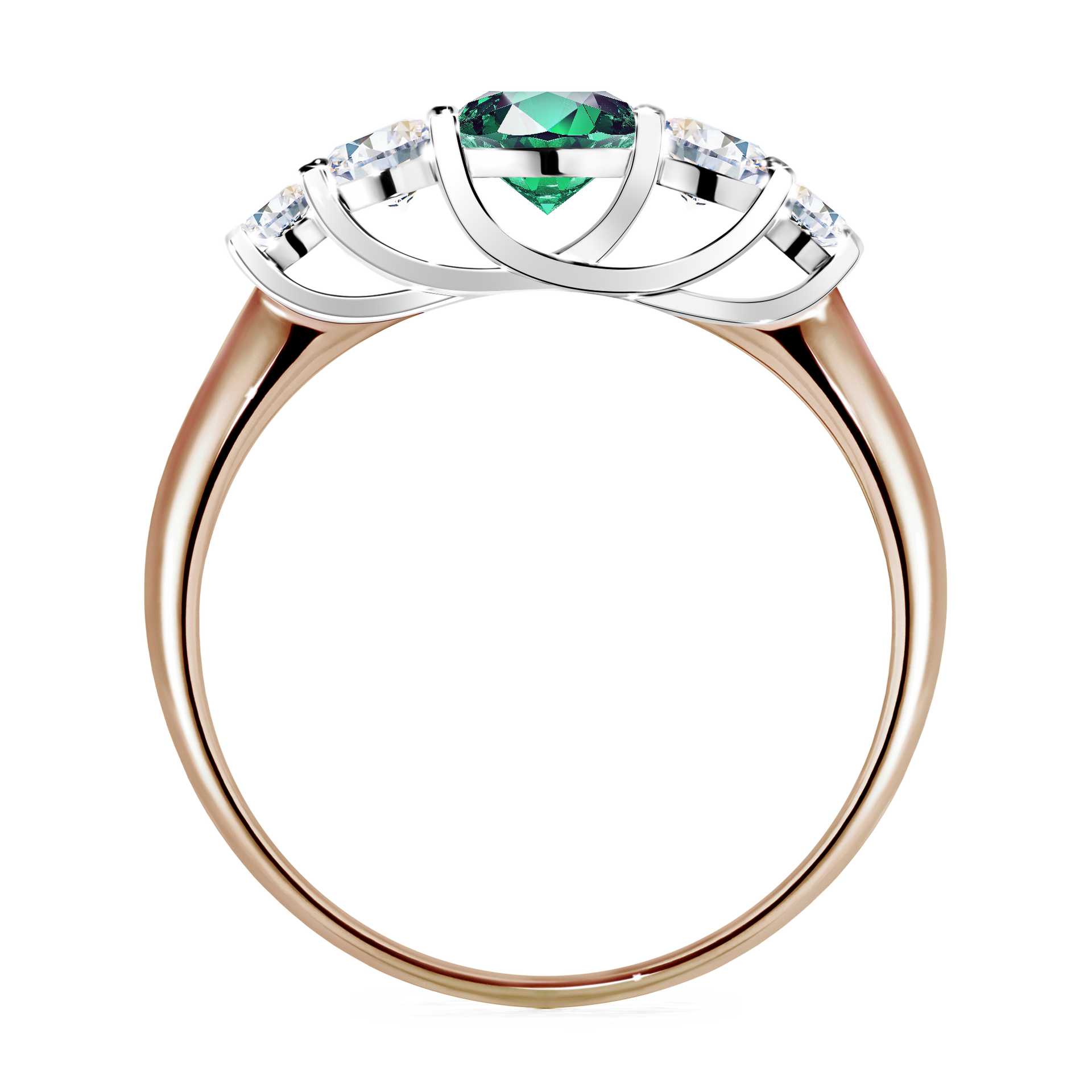 Pierścionek zaręczynowy My Darling z różowego złota ze szmaragdem 0,96CT