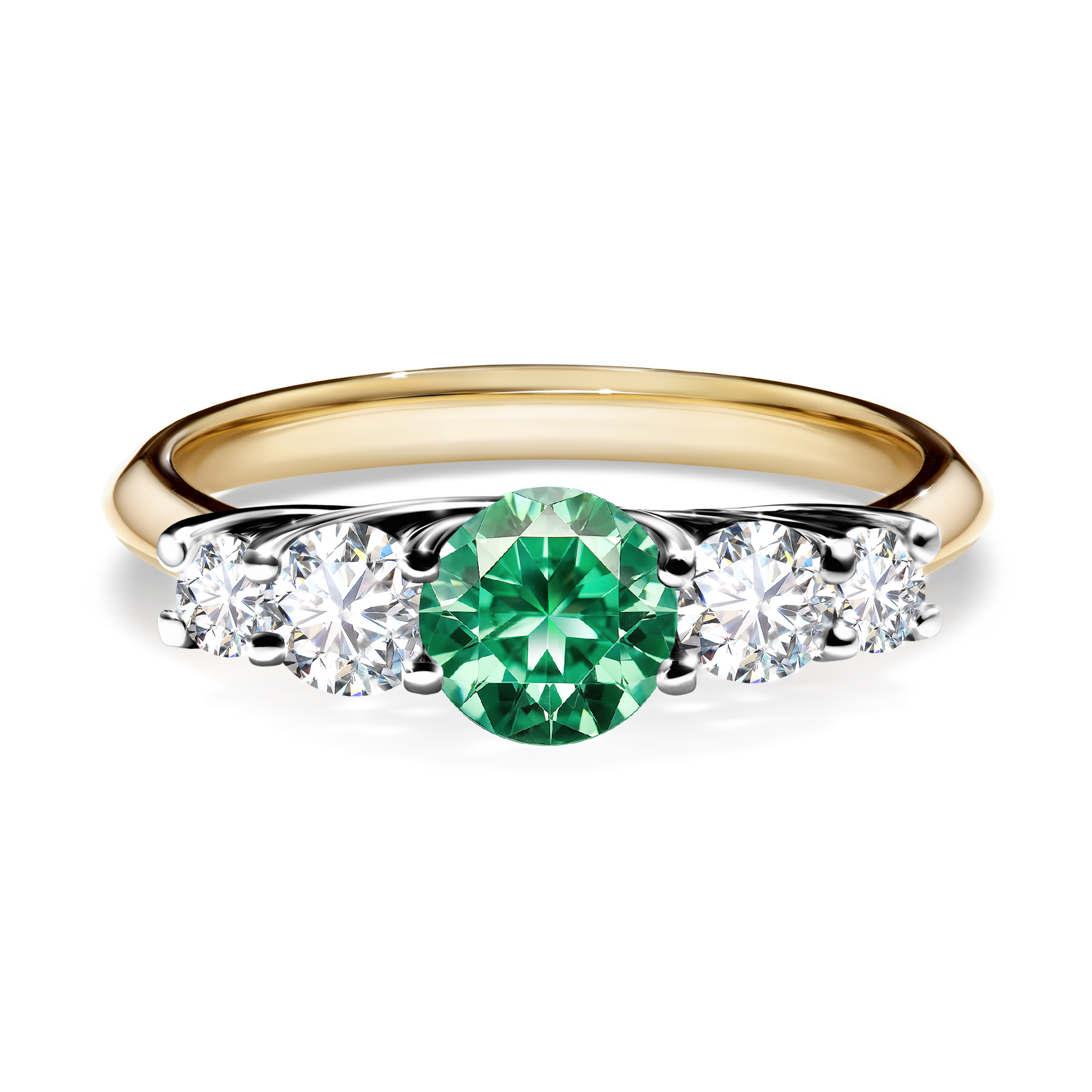 Pierścionek zaręczynowy My Darling z żółtego złota ze szmaragdem 0,96CT