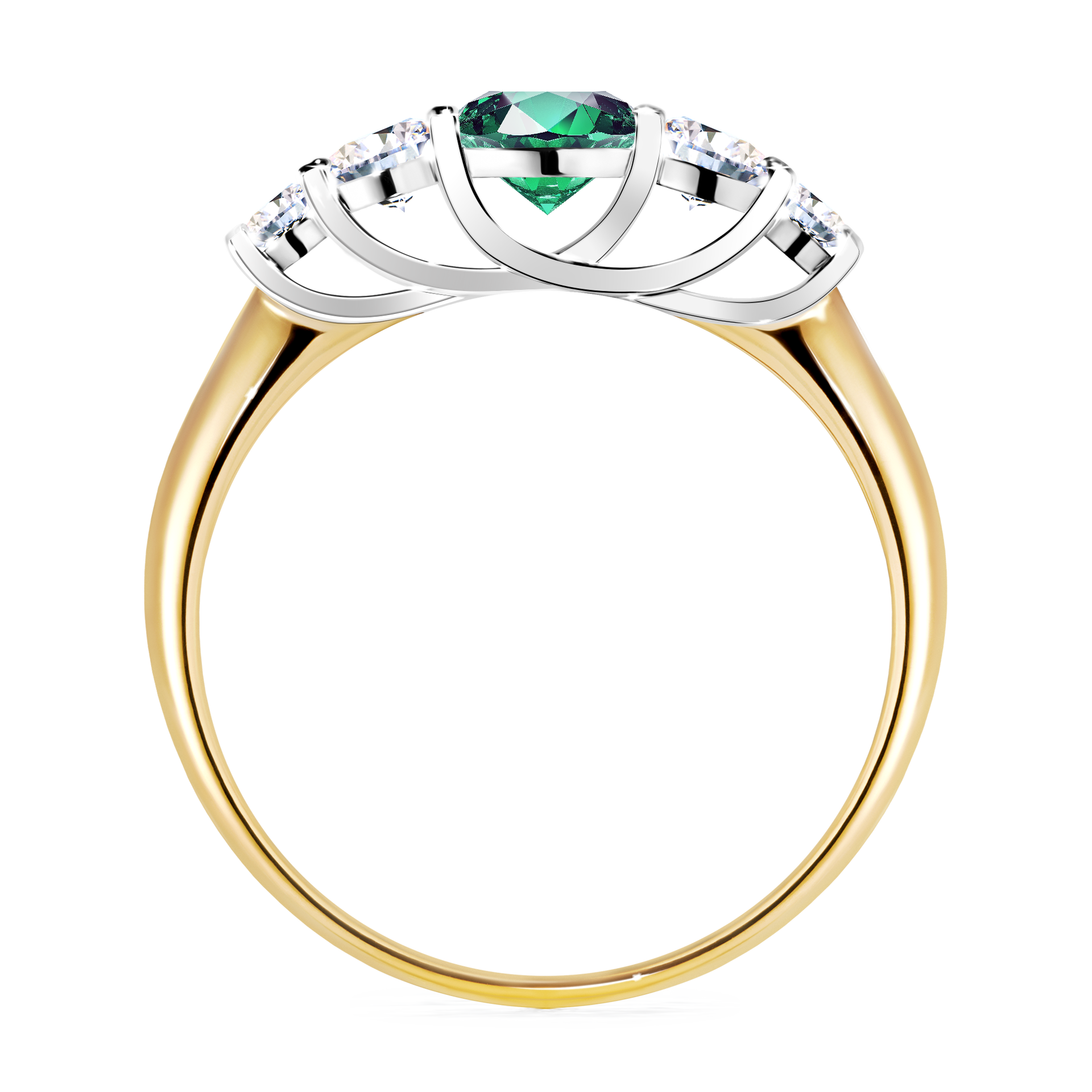 Pierścionek zaręczynowy My Darling z żółtego złota ze szmaragdem 0,96CT