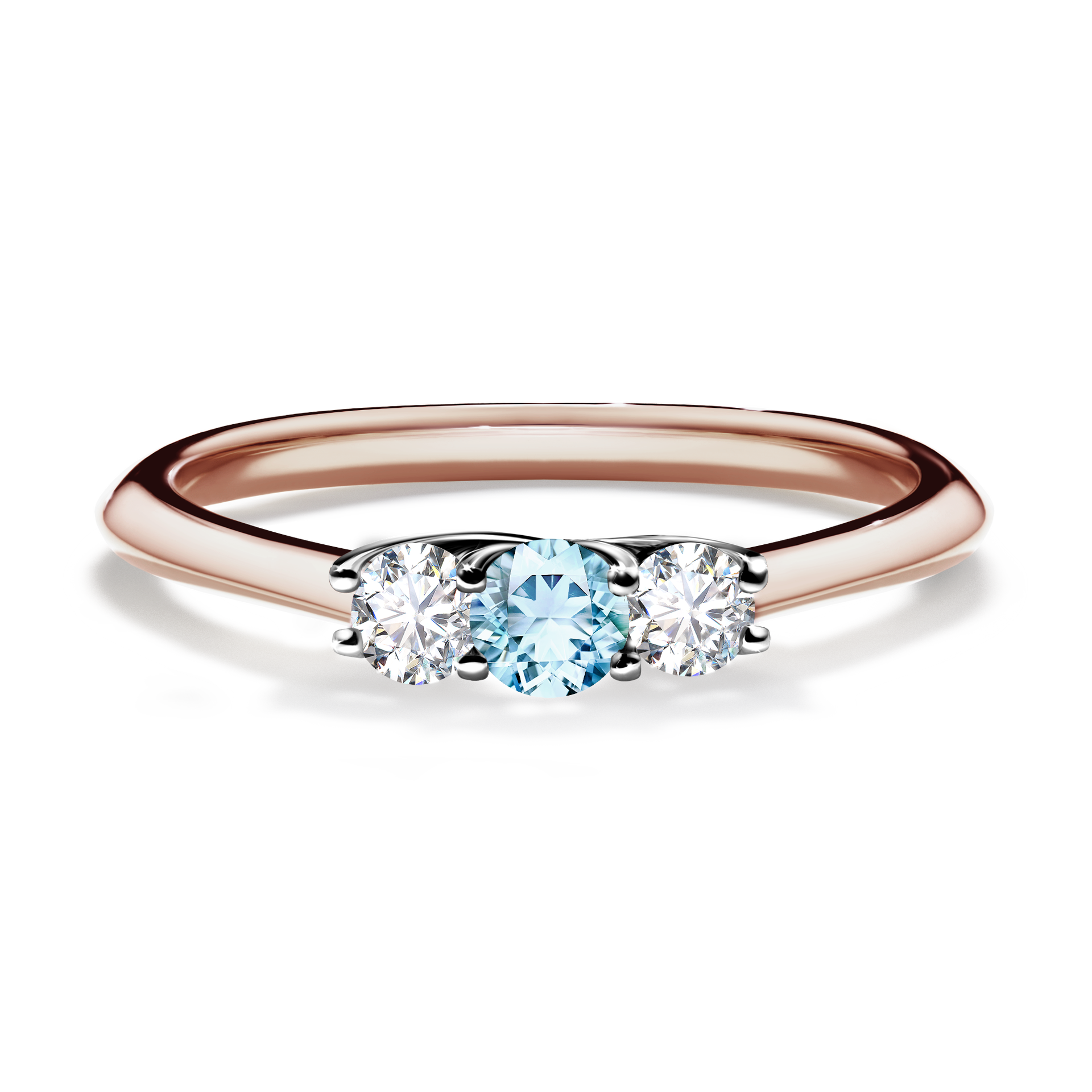 Pierścionek zaręczynowy My Honey z różowego złota z akwamarynem 0,16CT