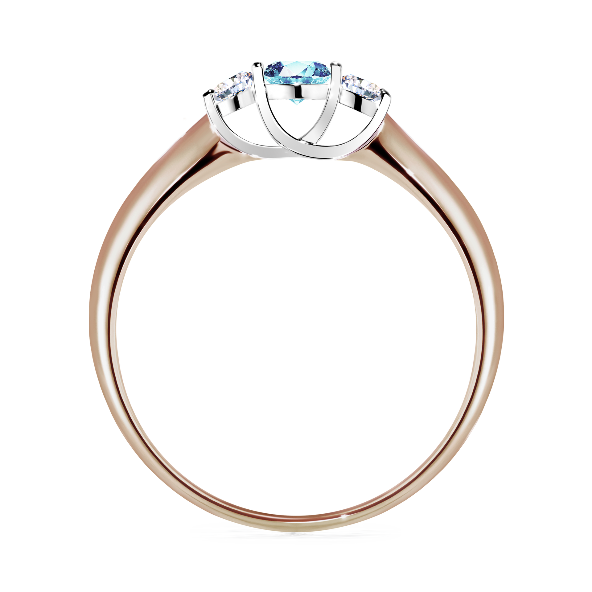 Pierścionek zaręczynowy My Honey z różowego złota z akwamarynem 0,16CT