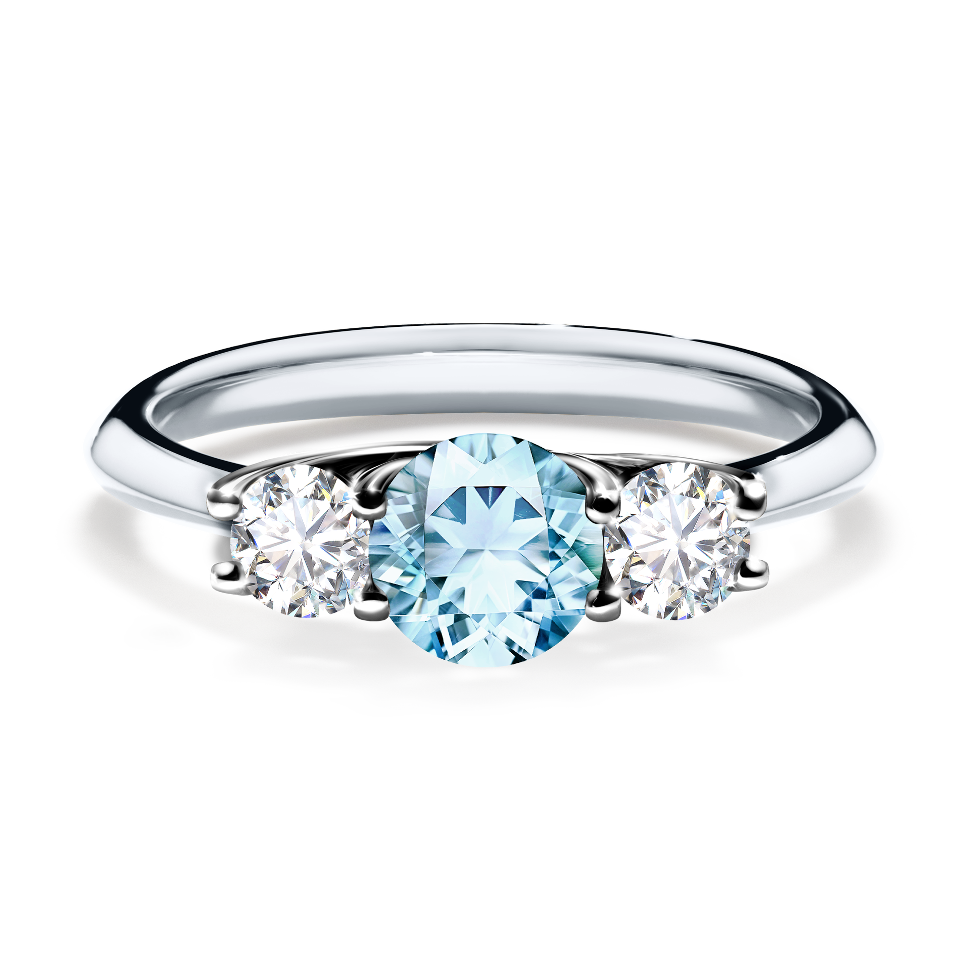 Pierścionek zaręczynowy My Honey z białego złota z akwamarynem 0,84CT