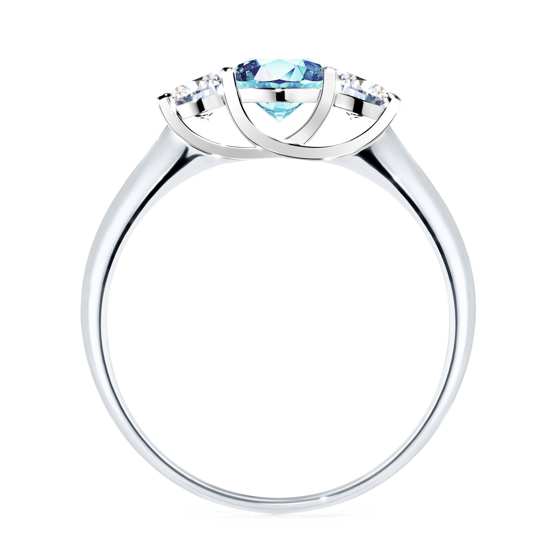 Pierścionek zaręczynowy My Honey z białego złota z akwamarynem 0,84CT