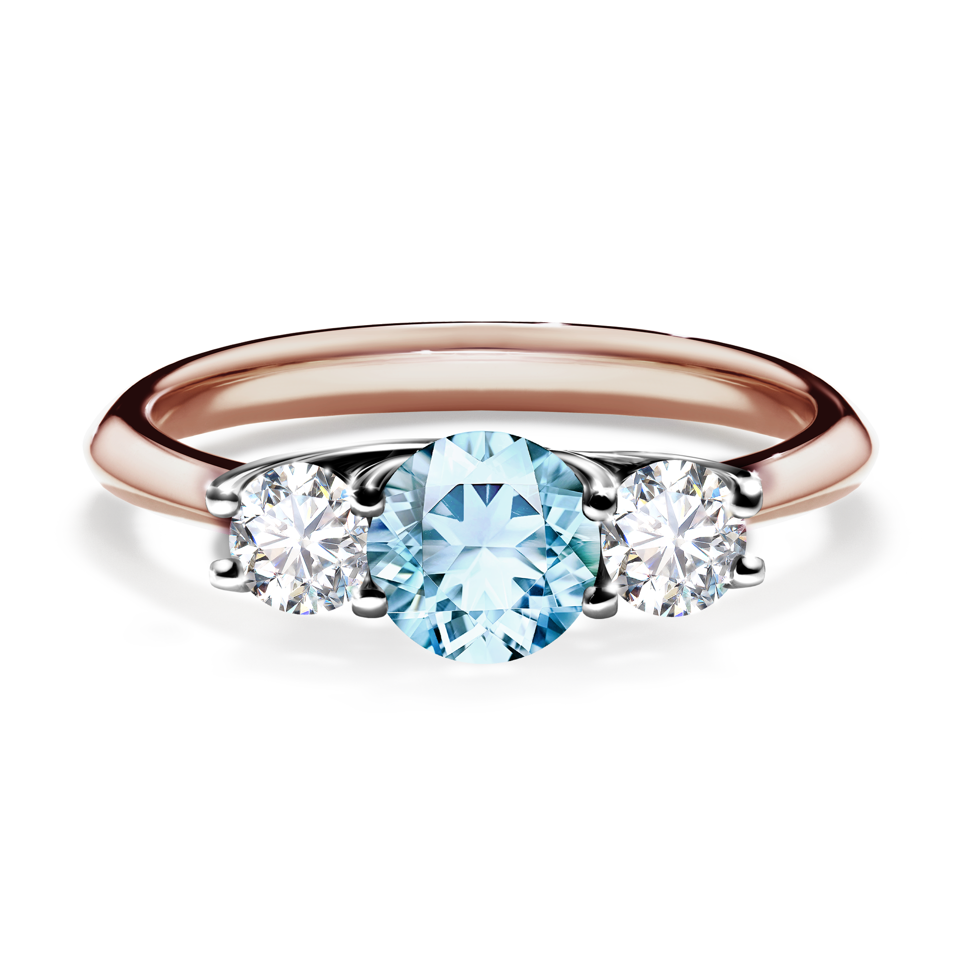 Pierścionek zaręczynowy My Honey z różowego złota z akwamarynem 0,84CT