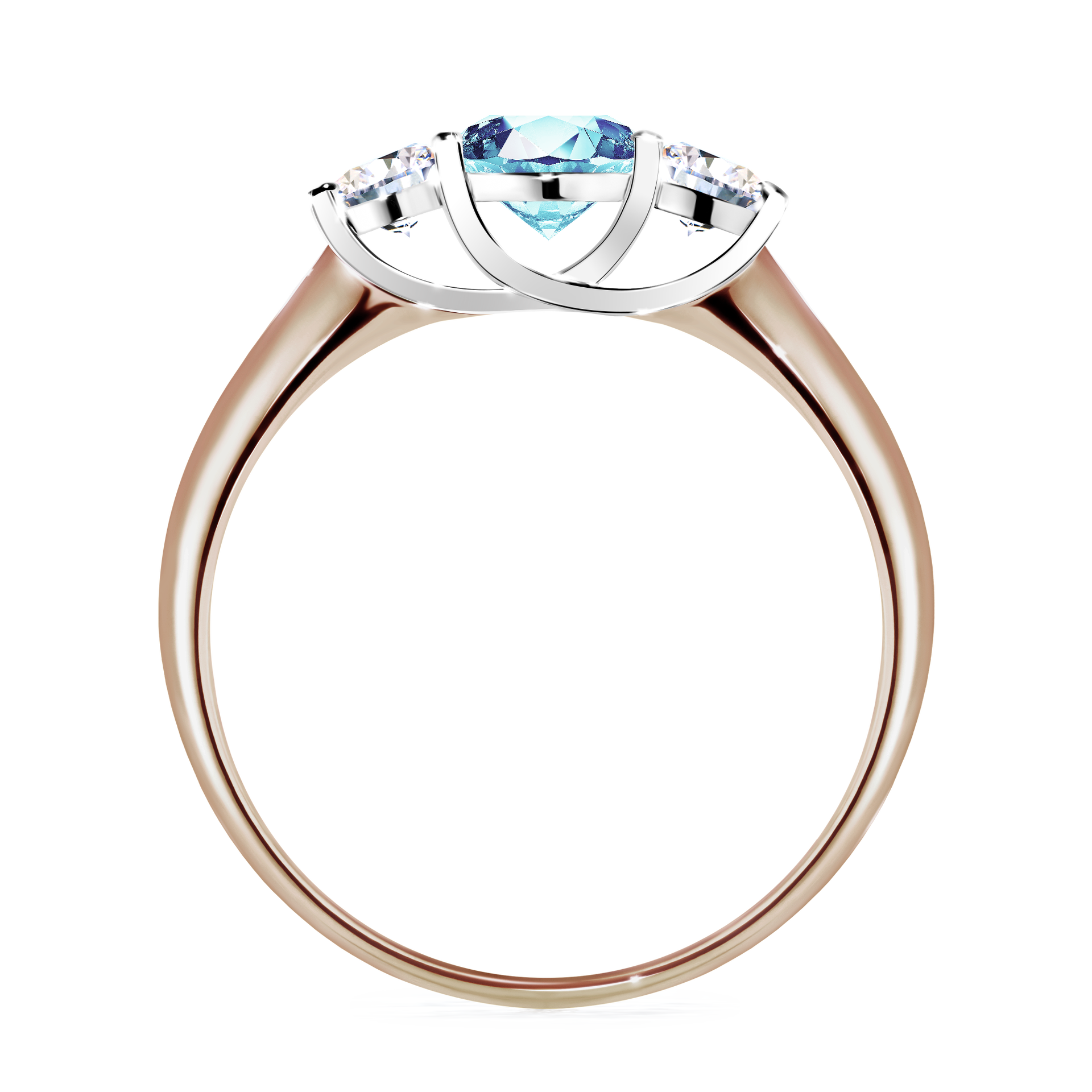 Pierścionek zaręczynowy My Honey z różowego złota z akwamarynem 0,84CT