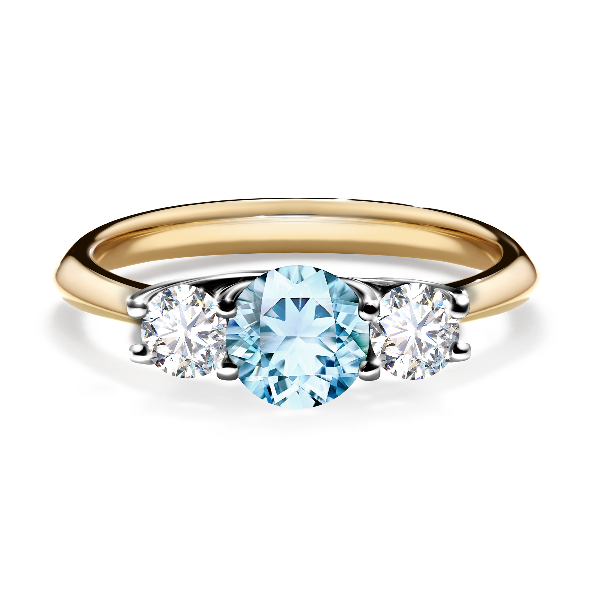 Pierścionek zaręczynowy My Honey z żółtego złota z akwamarynem 0,84CT