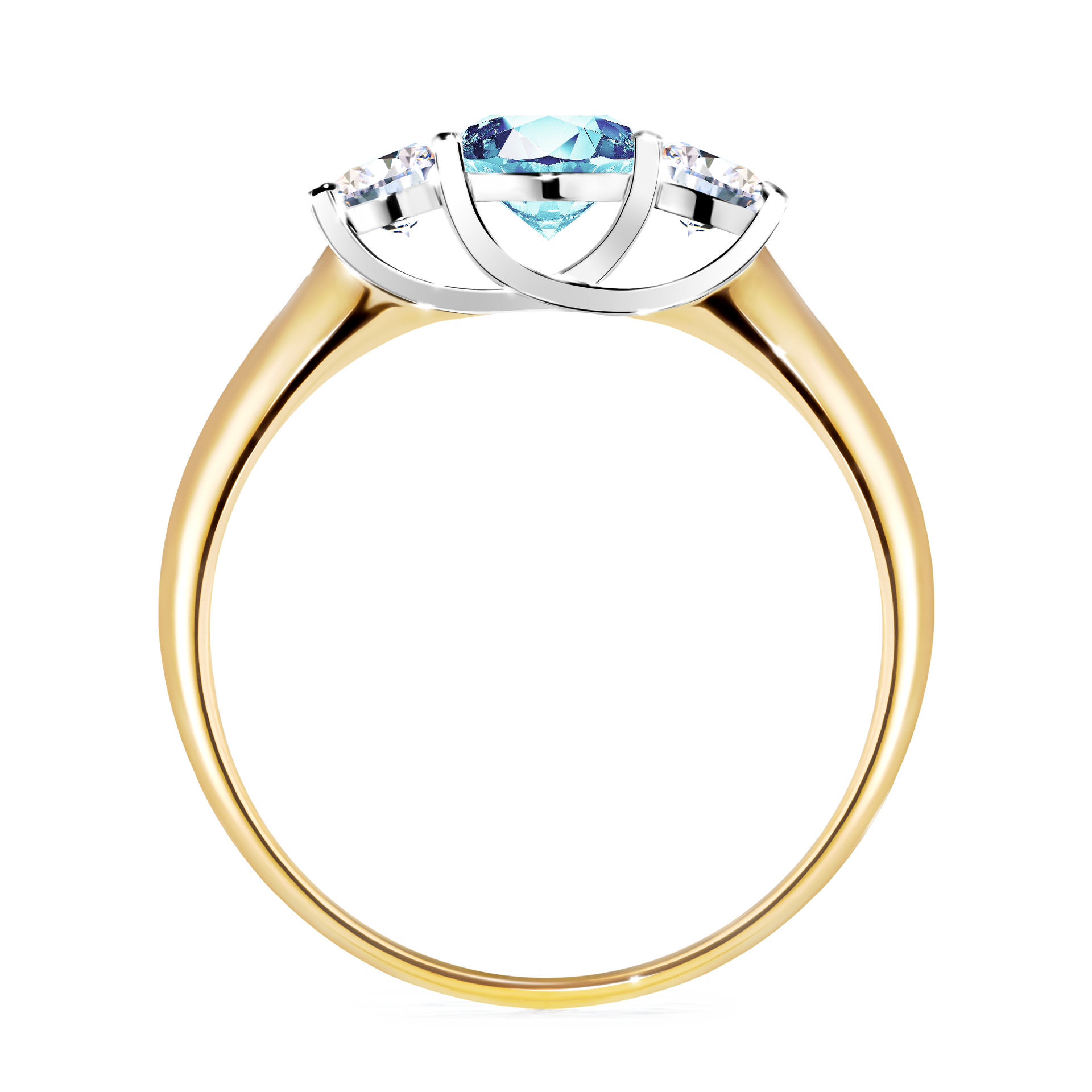 Pierścionek zaręczynowy My Honey z żółtego złota z akwamarynem 0,84CT