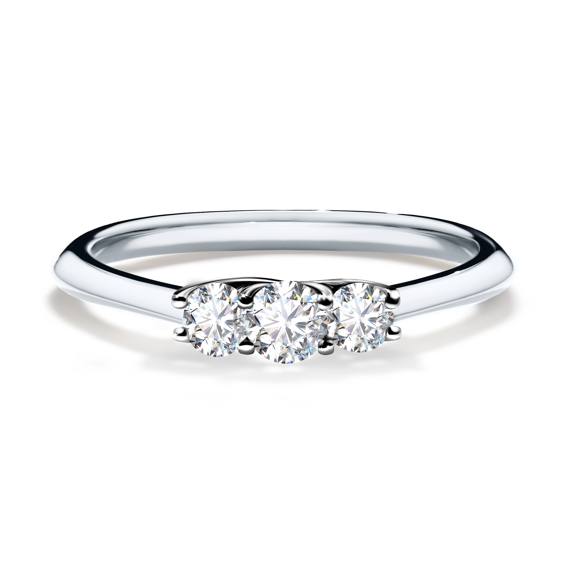 Pierścionek zaręczynowy My Honey z białego złota z diamentem naturalnym 0,16CT
