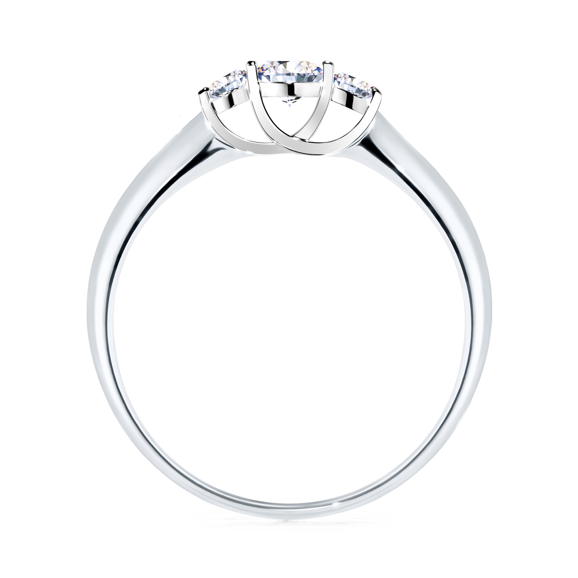 Pierścionek zaręczynowy My Honey z białego złota z diamentem naturalnym 0,16CT