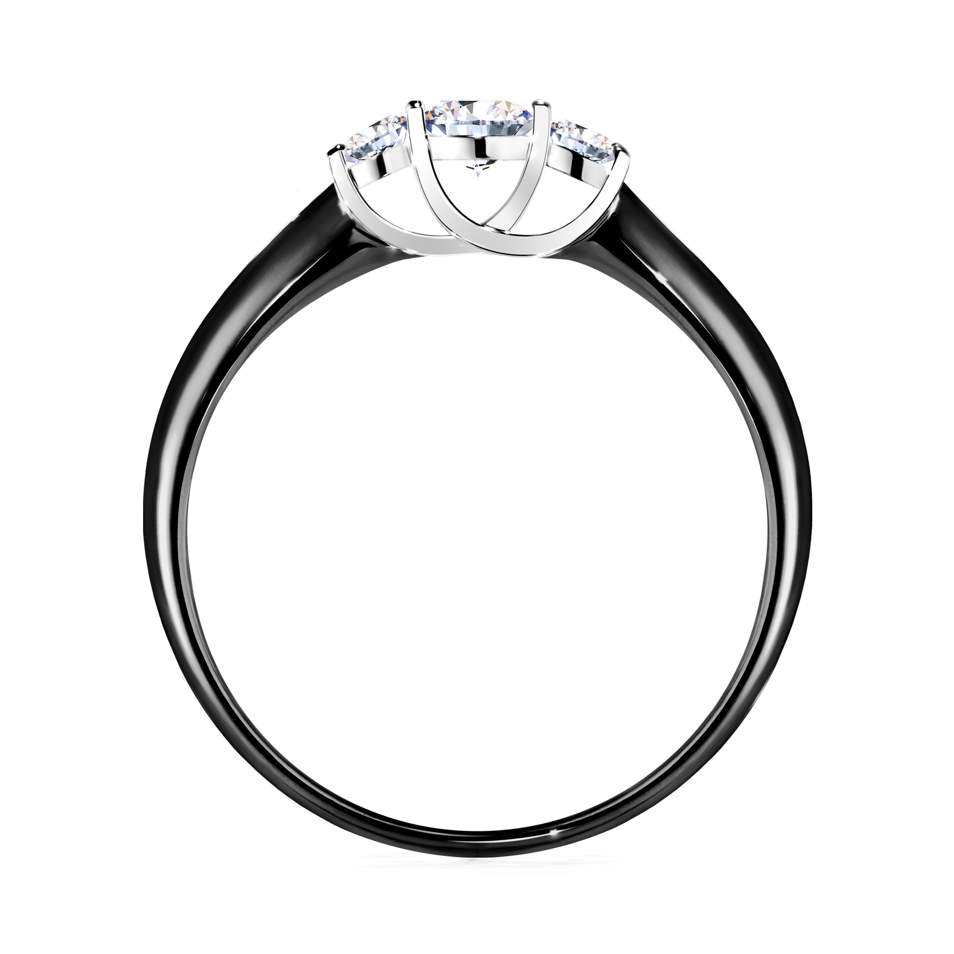 Pierścionek zaręczynowy My Honey z czarnego złota z diamentem naturalnym 0,16CT