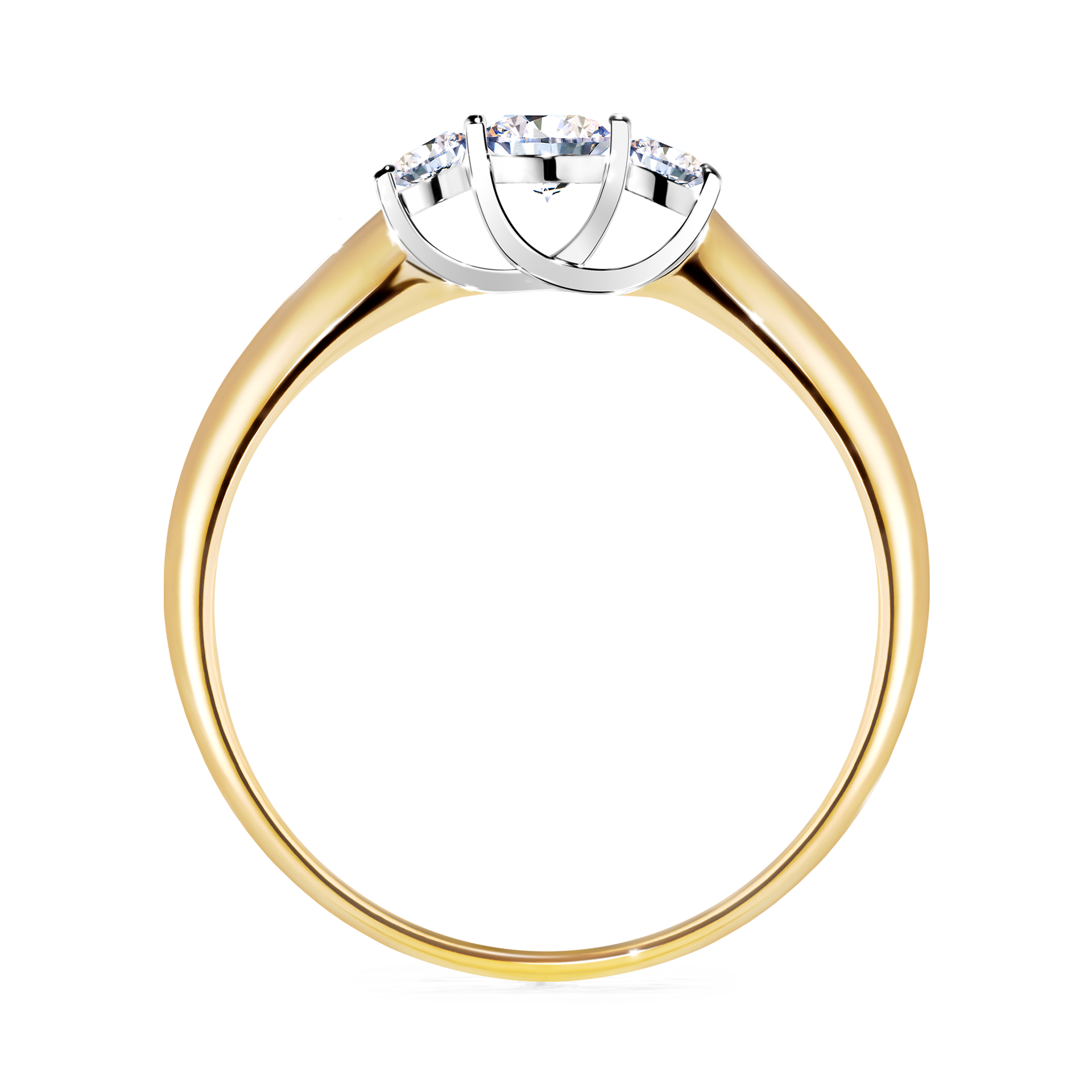 Pierścionek zaręczynowy My Honey z żółtego złota z diamentem naturalnym 0,16CT