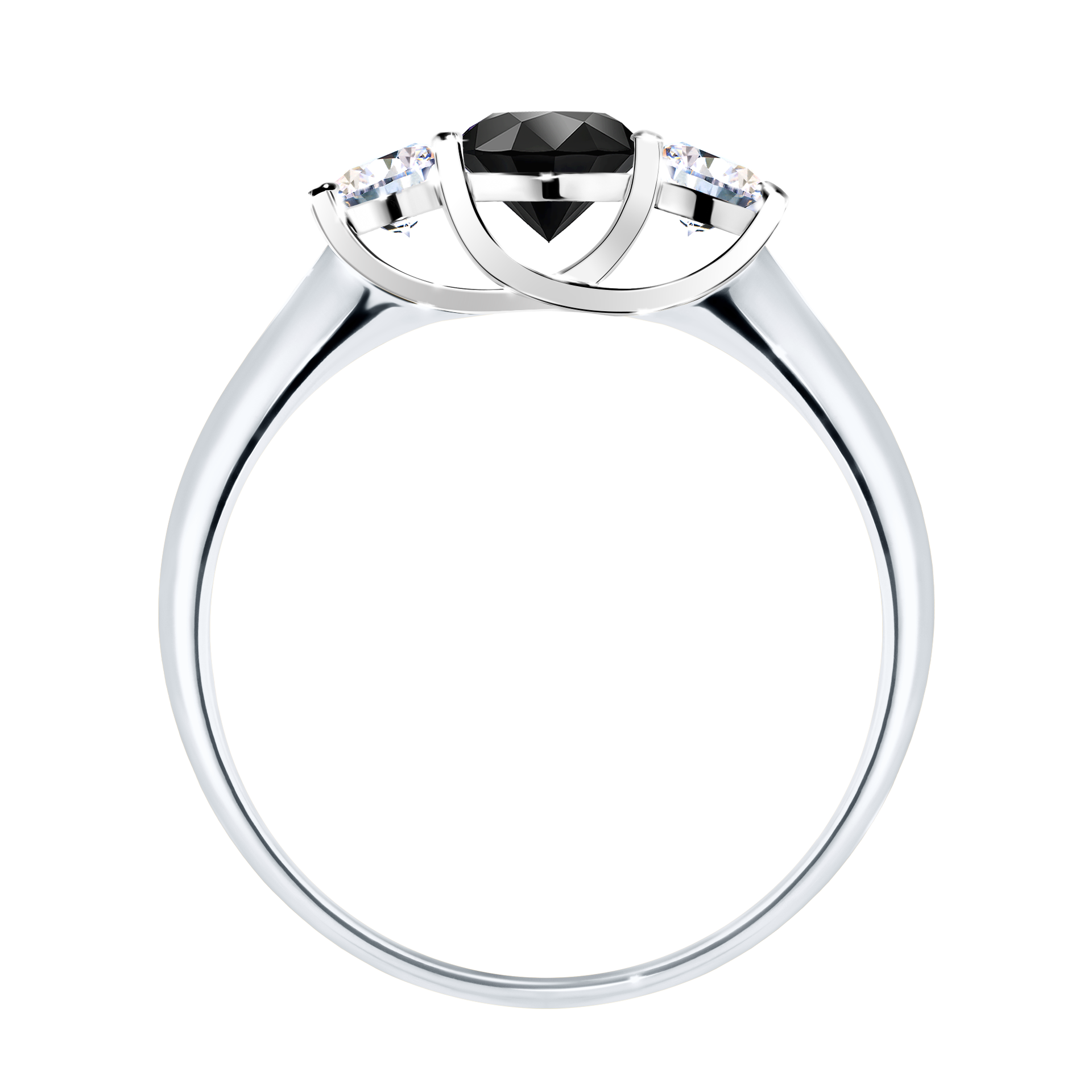 Pierścionek zaręczynowy My Honey z białego złota z czarnym diamentem 0,84CT