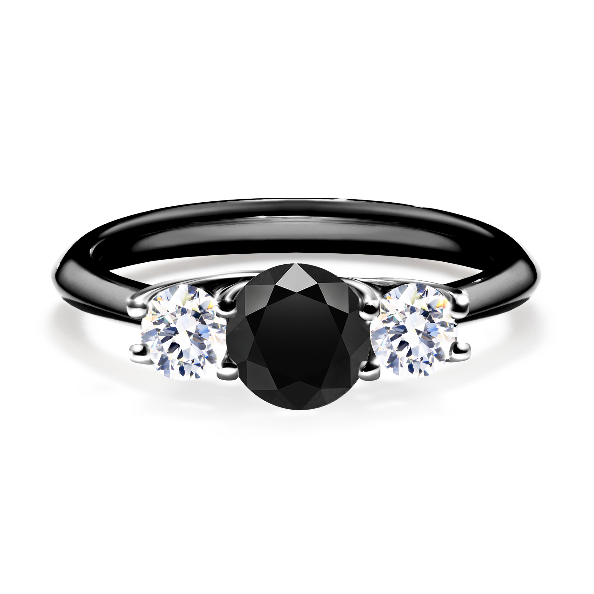 Pierścionek zaręczynowy My Honey z czarnego złota z czarnym diamentem 0,84CT