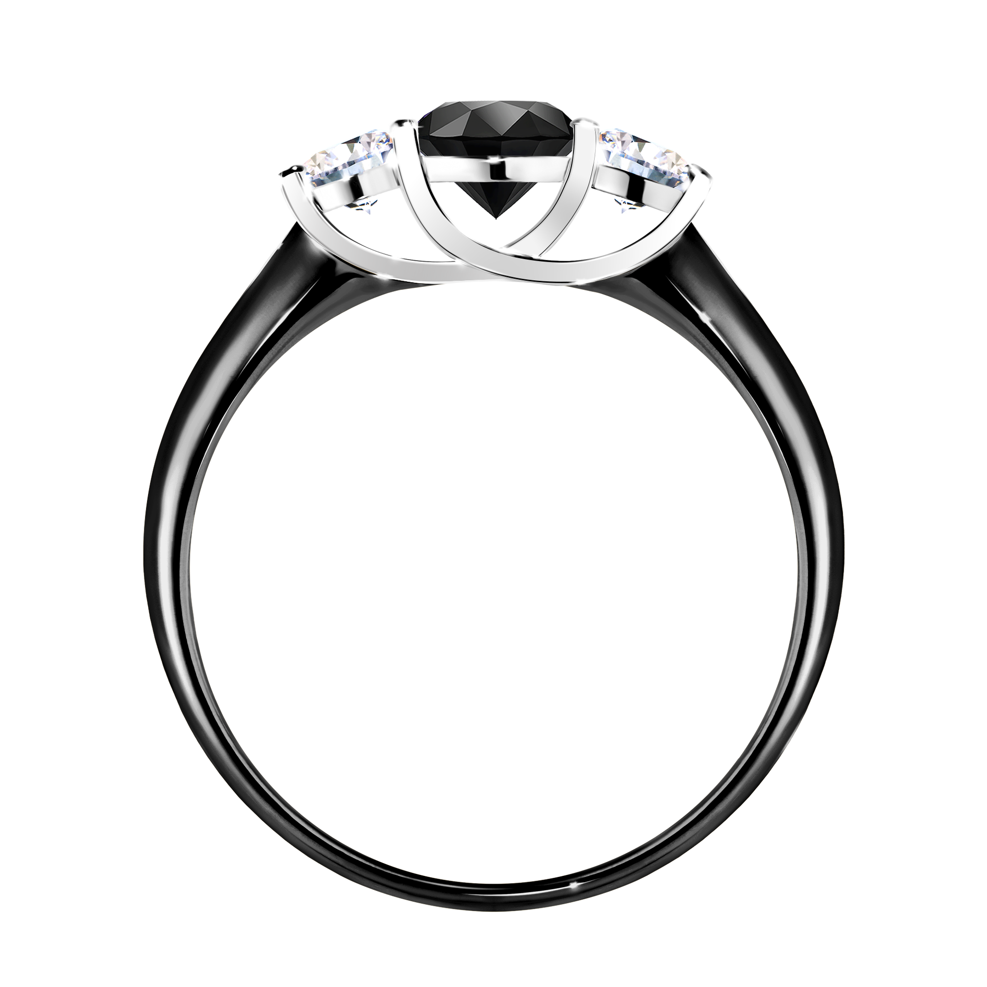 Pierścionek zaręczynowy My Honey z czarnego złota z czarnym diamentem 0,84CT