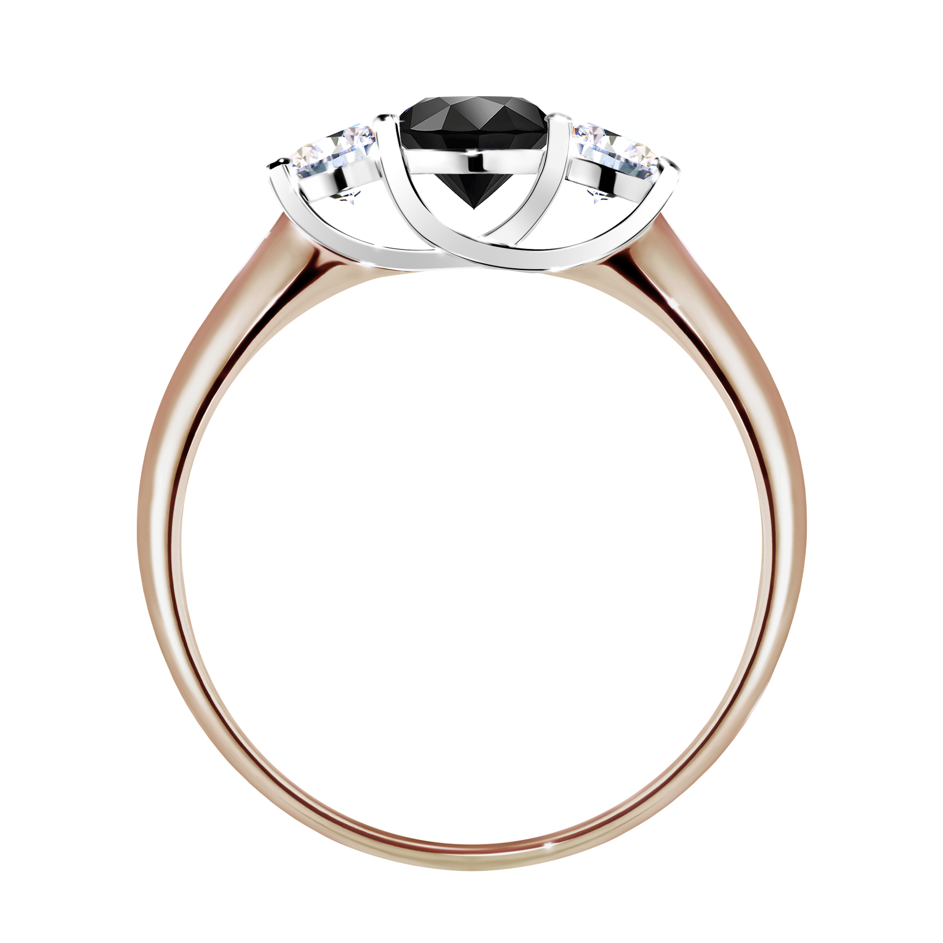 Pierścionek zaręczynowy My Honey z różowego złota z czarnym diamentem 0,84CT