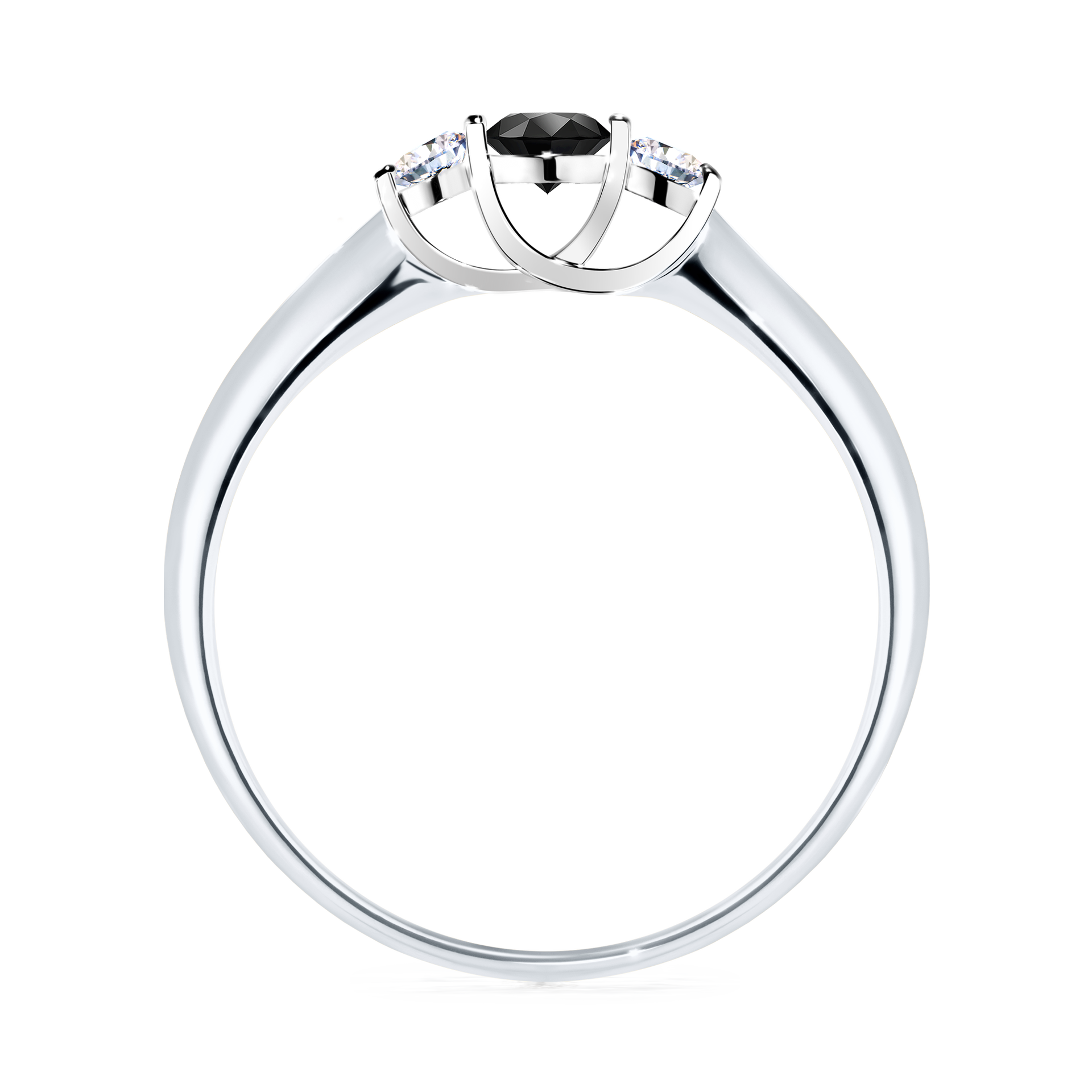 Pierścionek zaręczynowy My Honey z białego złota z czarnym diamentem 0,16CT