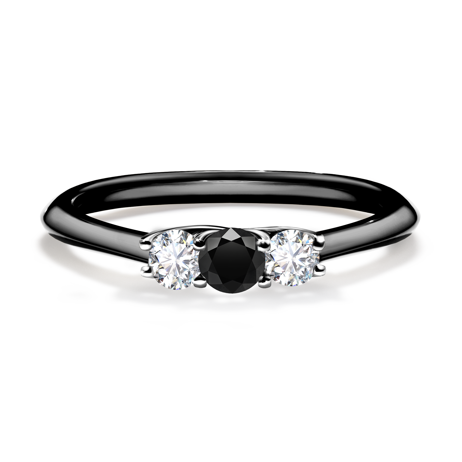 Pierścionek zaręczynowy My Honey z czarnego złota z czarnym diamentem 0,16CT