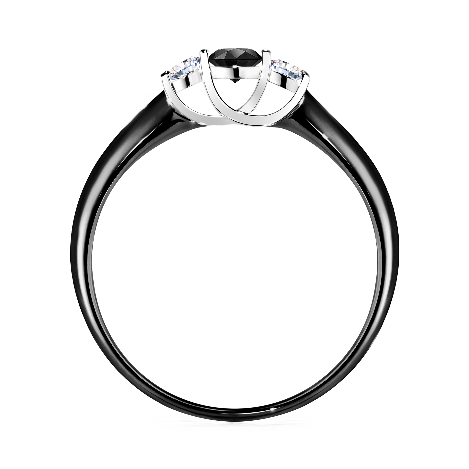 Pierścionek zaręczynowy My Honey z czarnego złota z czarnym diamentem 0,16CT