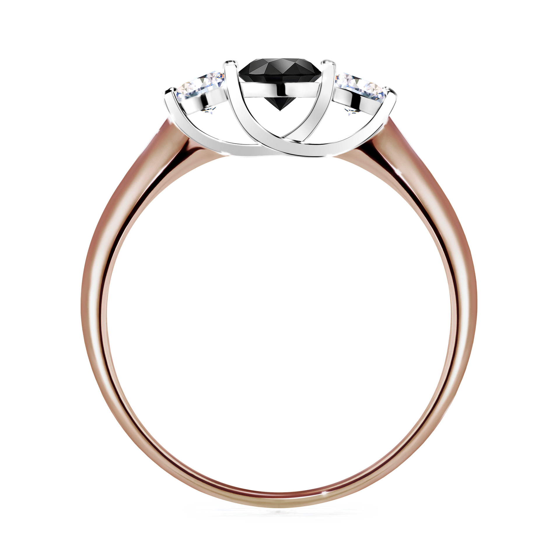 Pierścionek zaręczynowy My Honey z różowego złota z czarnym diamentem 0,45CT
