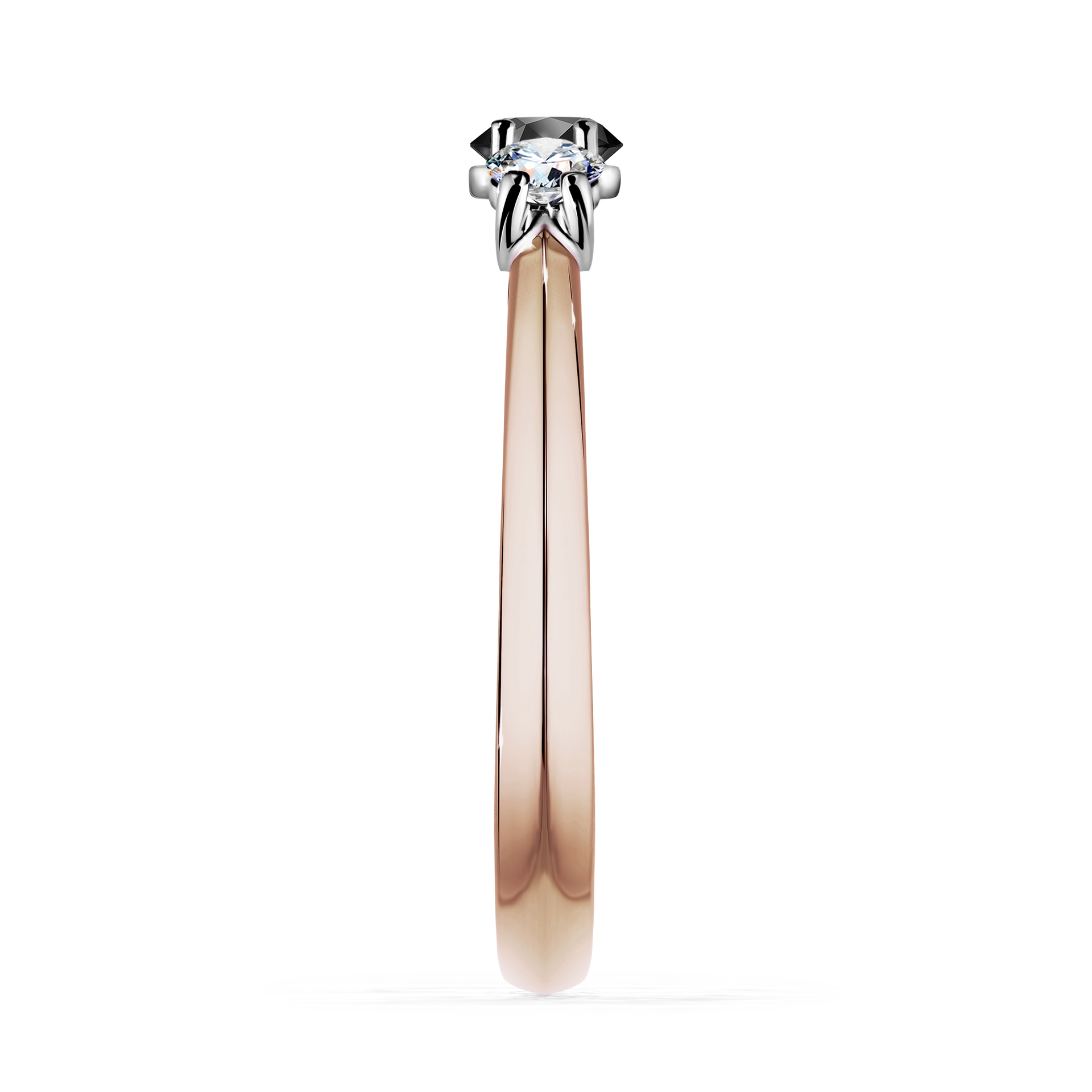 Pierścionek zaręczynowy My Honey z różowego złota z czarnym diamentem 0,45CT