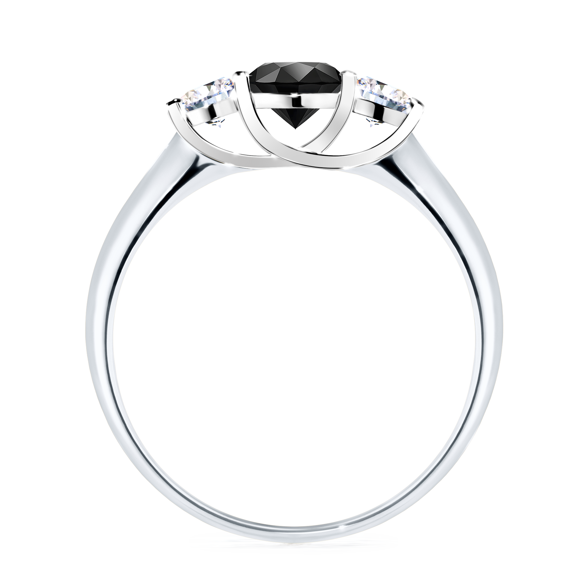 Pierścionek zaręczynowy My Honey z białego złota z czarnym diamentem 0,84CT