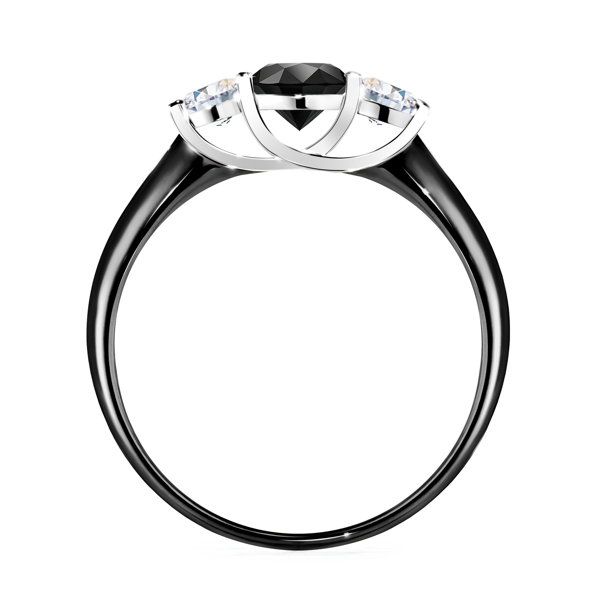 Pierścionek zaręczynowy My Honey z czarnego złota z czarnym diamentem 0,84CT