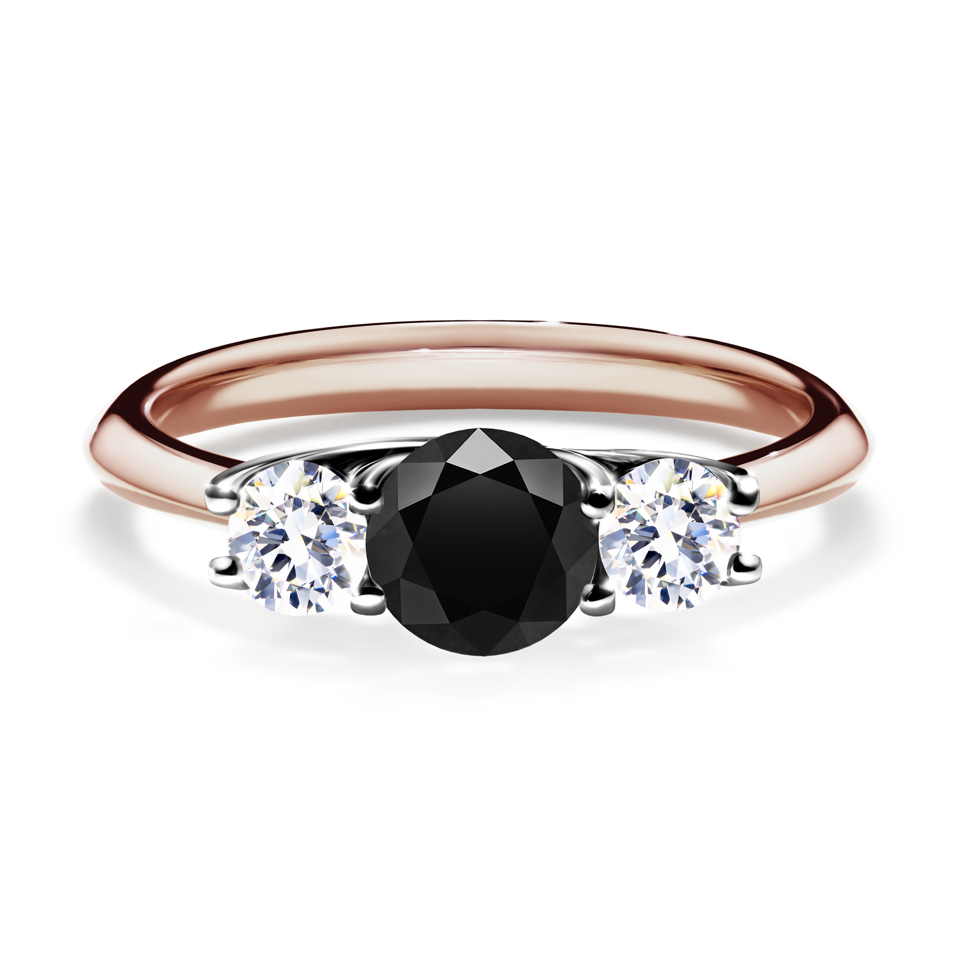 Pierścionek zaręczynowy My Honey z różowego złota z czarnym diamentem 0,84CT