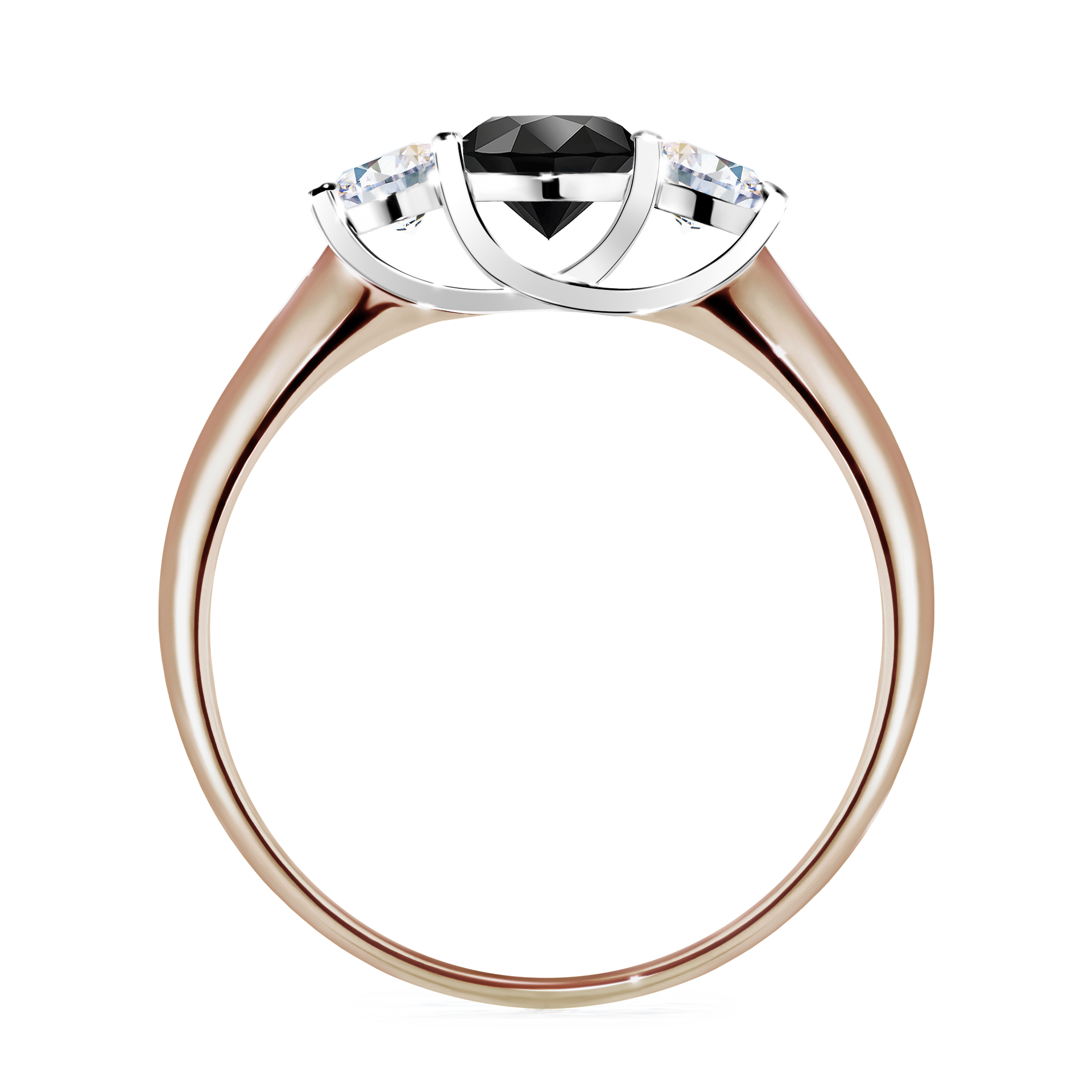 Pierścionek zaręczynowy My Honey z różowego złota z czarnym diamentem 0,84CT