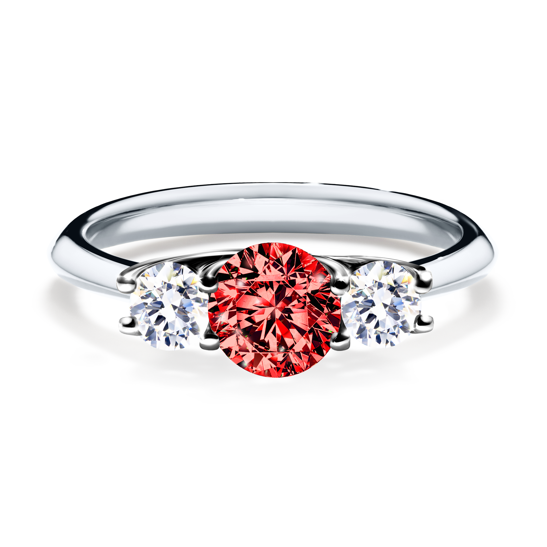 Pierścionek zaręczynowy My Honey z białego złota z czerwonym diamentem 0,84CT