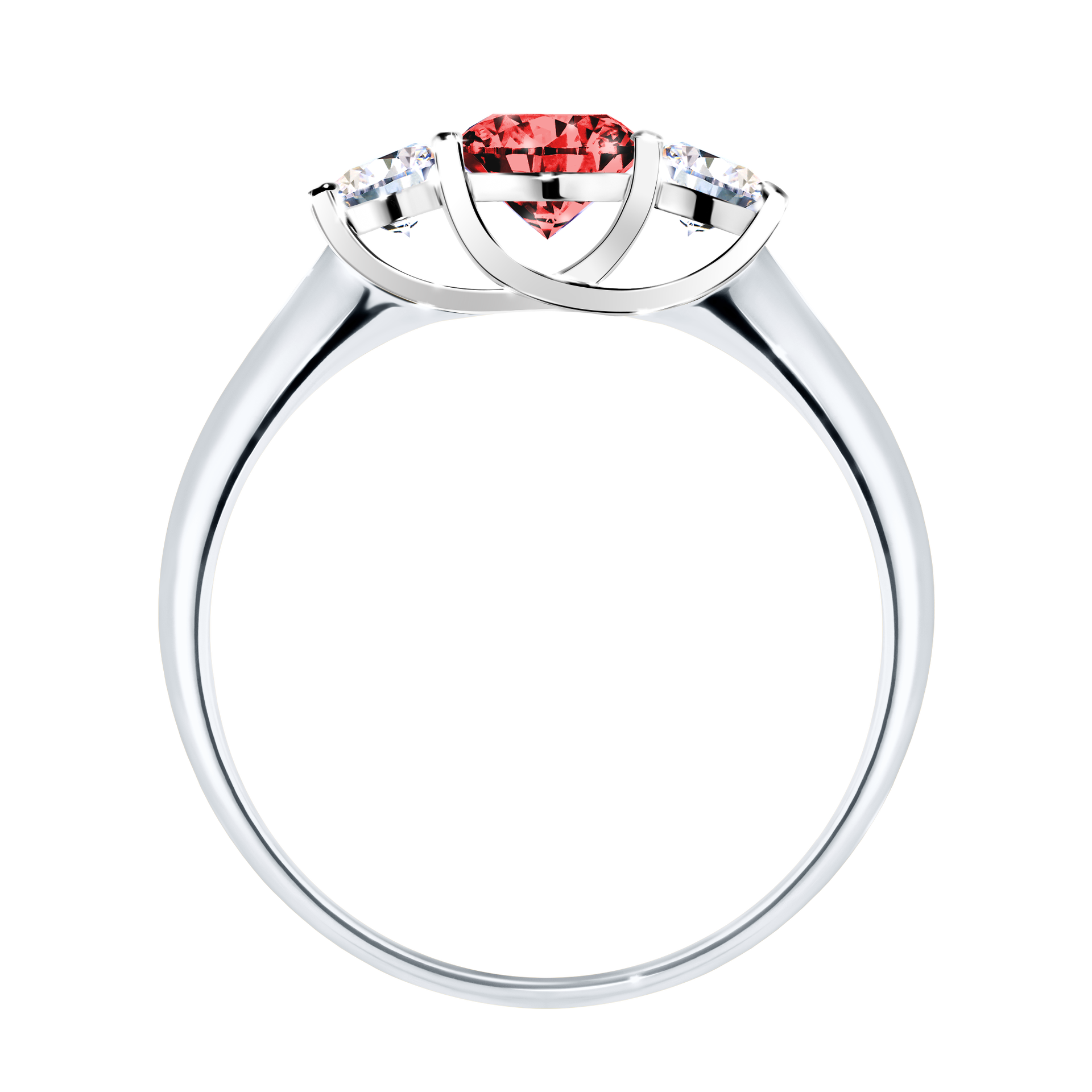 Pierścionek zaręczynowy My Honey z białego złota z czerwonym diamentem 0,84CT