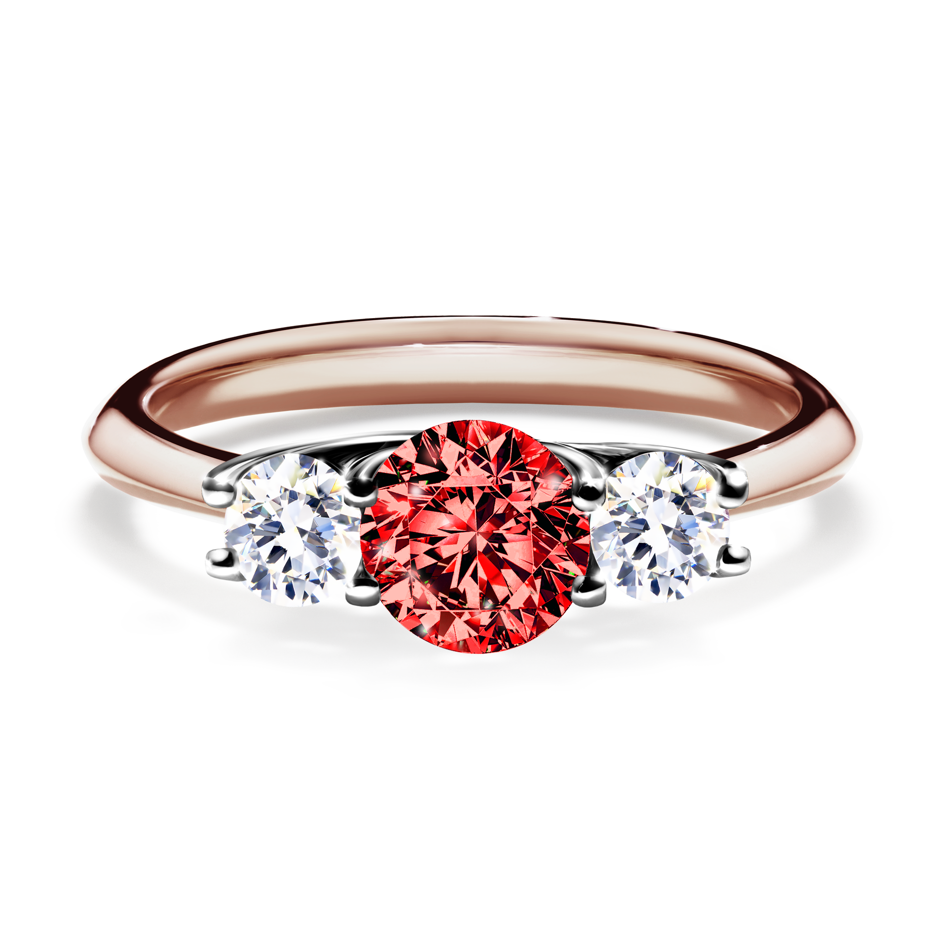 Pierścionek zaręczynowy My Honey z różowego złota z czerwonym diamentem 0,84CT
