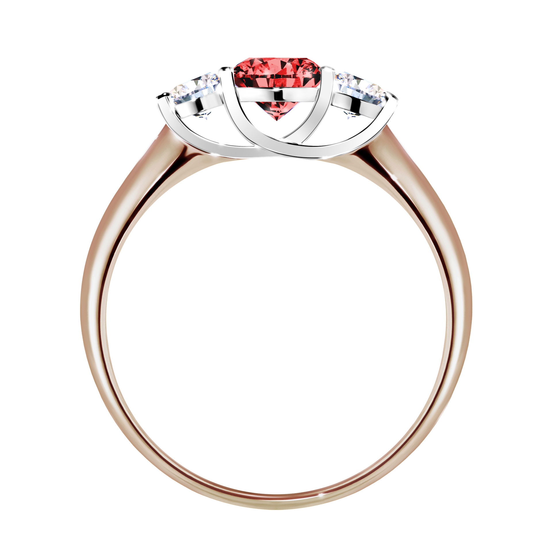 Pierścionek zaręczynowy My Honey z różowego złota z czerwonym diamentem 0,84CT