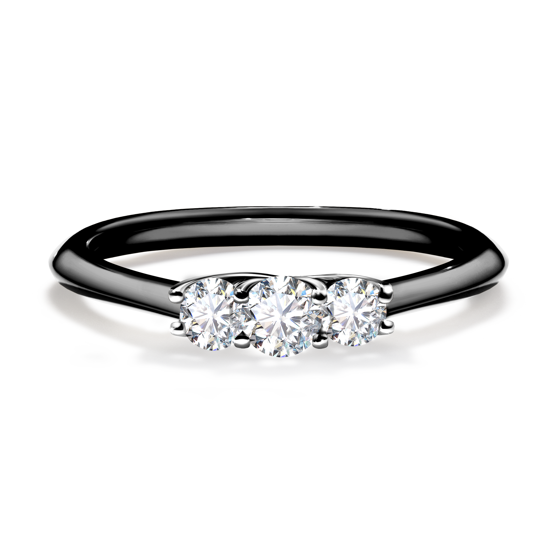 Pierścionek zaręczynowy My Honey z czarnego złota z diamentem laboratoryjnym 0,16CT