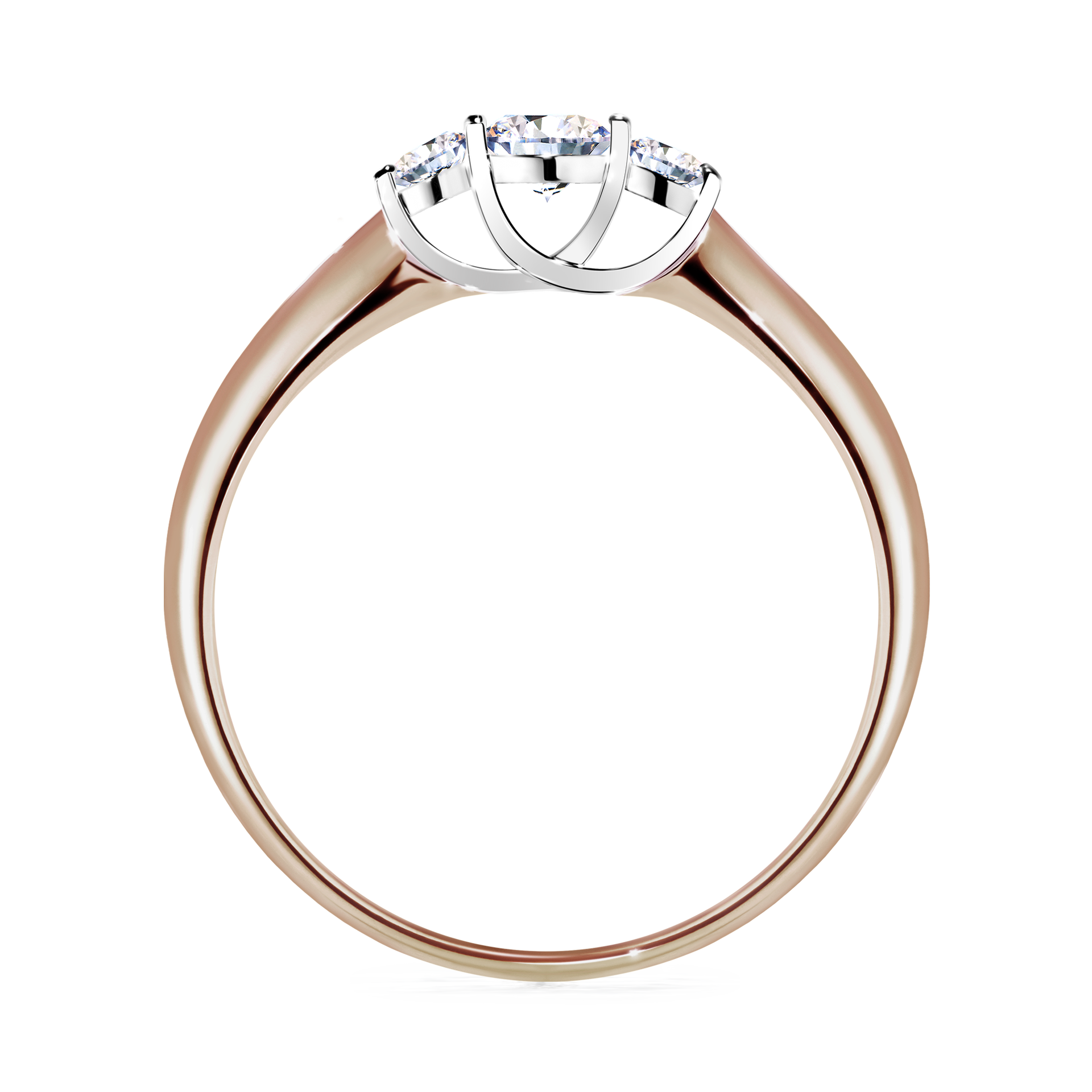 Pierścionek zaręczynowy My Honey z różowego złota z diamentem laboratoryjnym 0,16CT