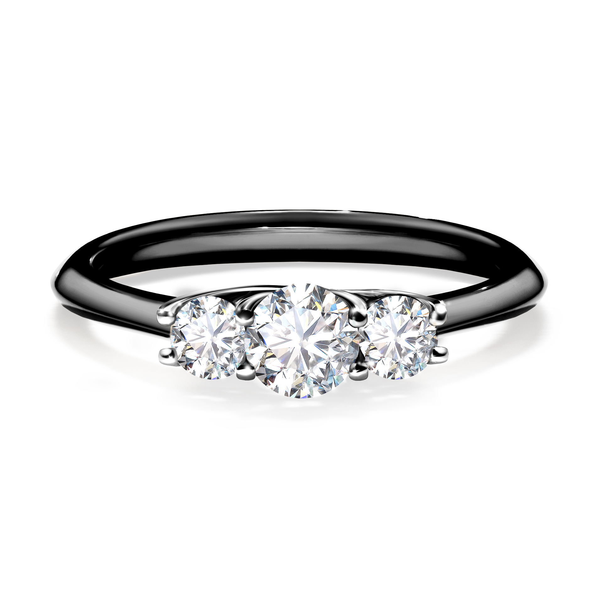 Pierścionek zaręczynowy My Honey z czarnego złota z diamentem laboratoryjnym 0,45CT